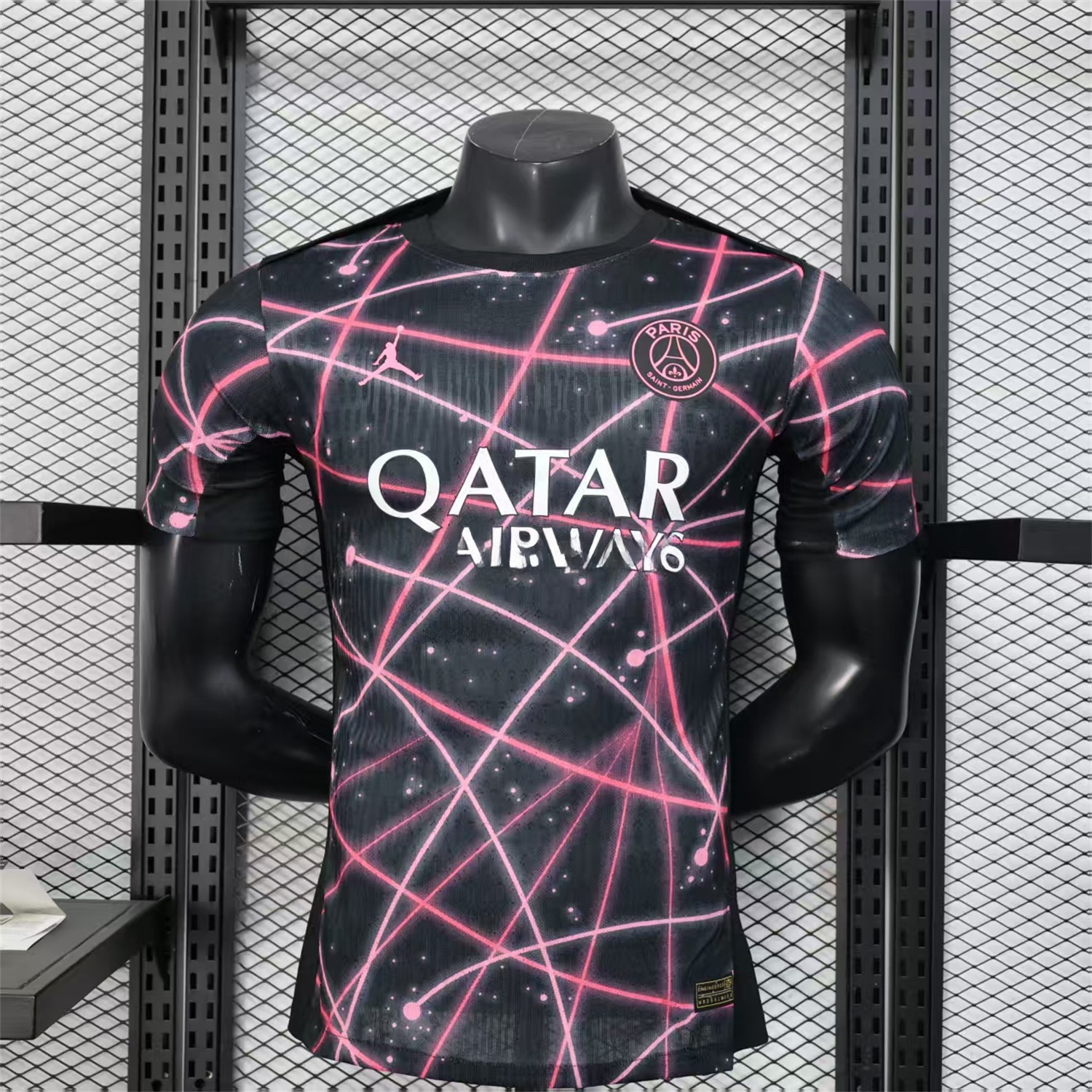 Paris Saint-Germain PSG 25-26 Pink Lines Jordan Black Special Jersey - Player Version - ManixJersey