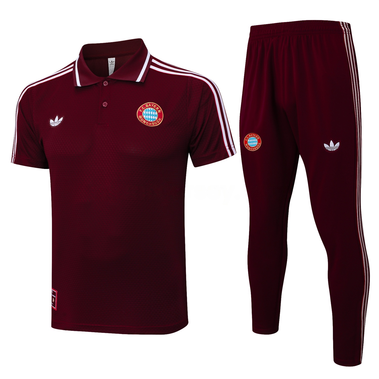 Bayern Munich 25-26 POLO Short-Sleeve Training Set - Deep Red Top and Pants - ManixJersey