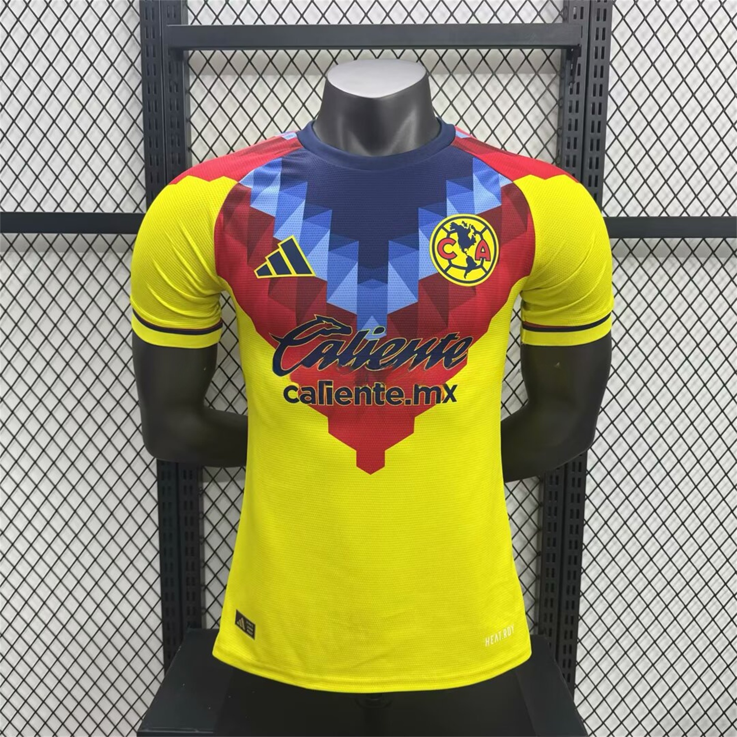 Club América 25-26 Blue and Red V-Shaped Camouflage Yellow Jersey - Player Version - ManixJersey