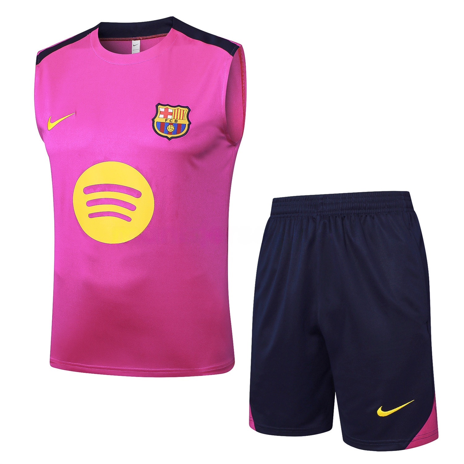 Barcelona 25-26 Vest Training Set - Purple Pink Vest and Black Shorts - ManixJersey
