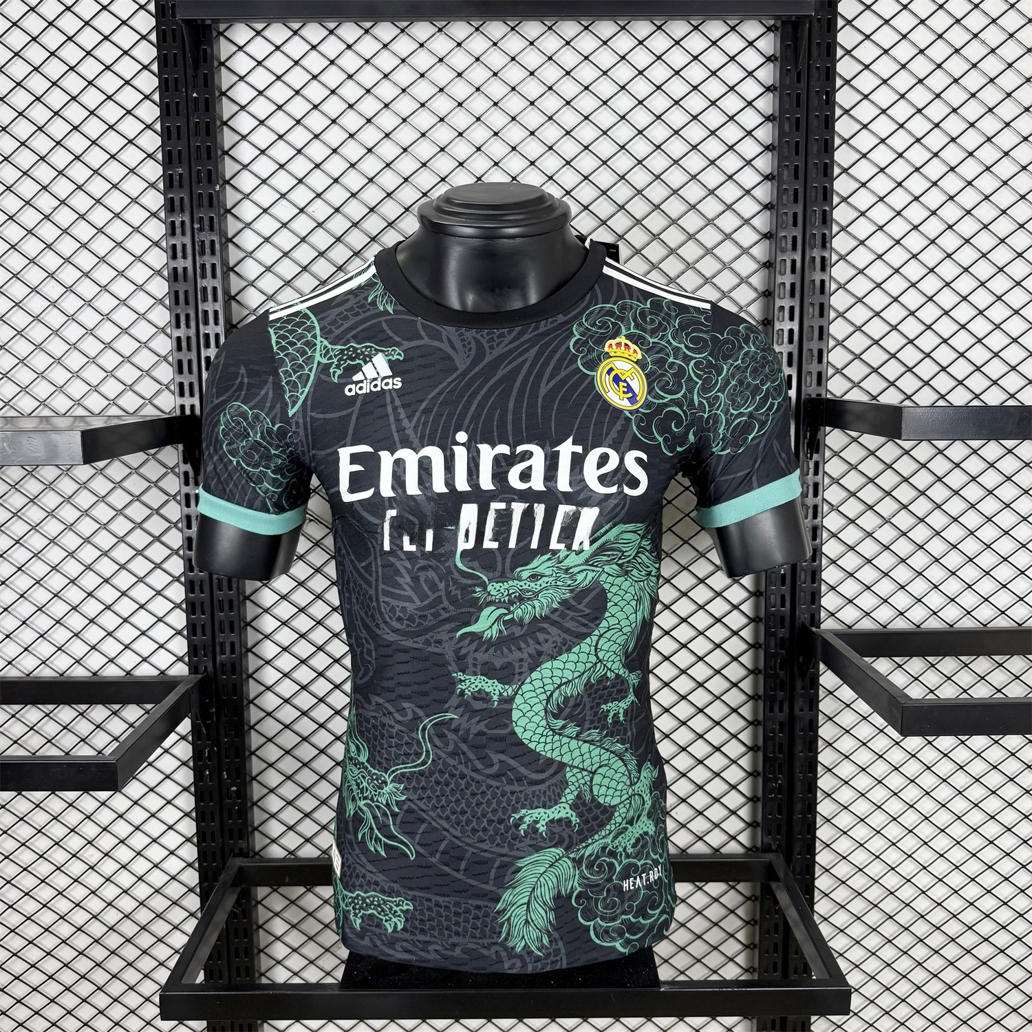 Real Madrid 25-26 Green Dragon Soars Black Jersey - Player Version - ManixJersey