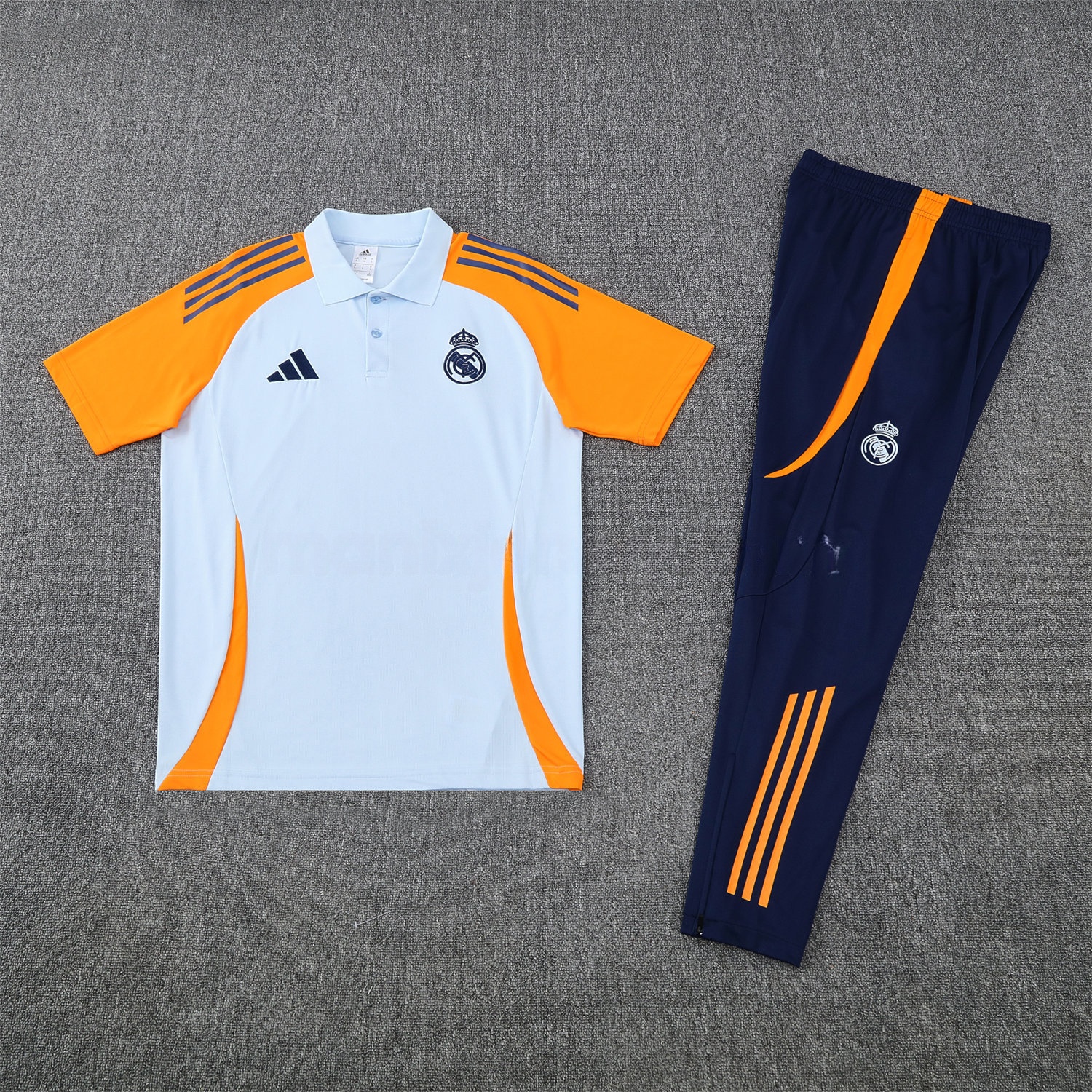 Real Madrid 25-26 POLO Short-Sleeve Training Set - Light Blue Top and Deep Blue Pants - ManixJersey