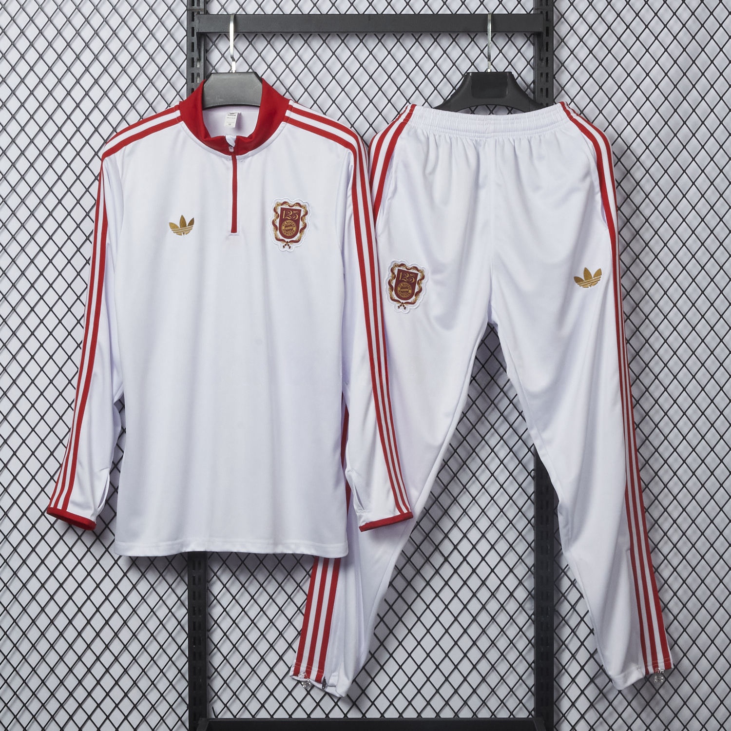 Bayern Munich 2025 125th Anniversary 1/4-Zip Long Sleeves Training Set - White - ManixJersey