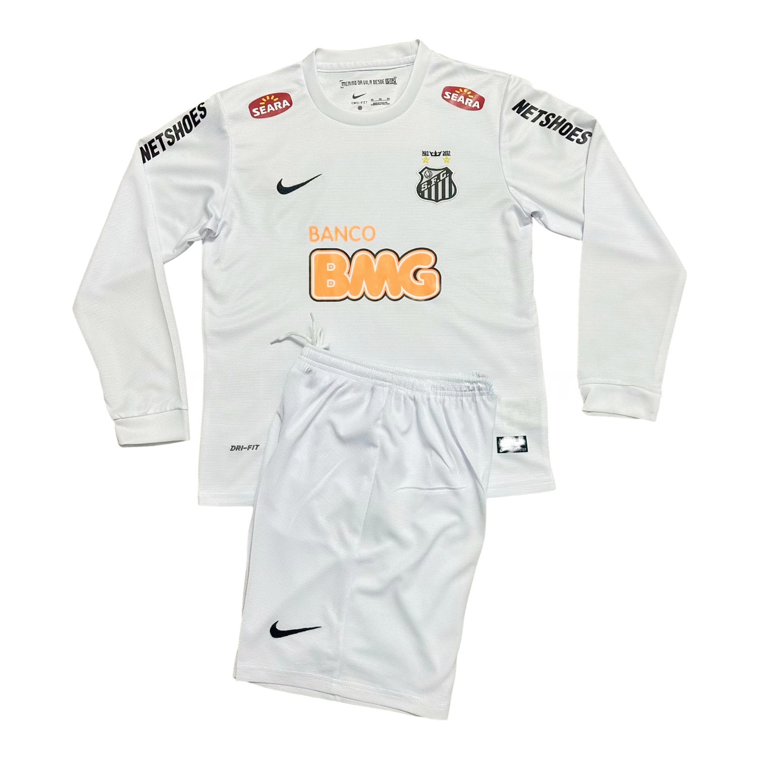 Retro Santos 2012 Home Long Sleeves Kids Kit - ManixJersey