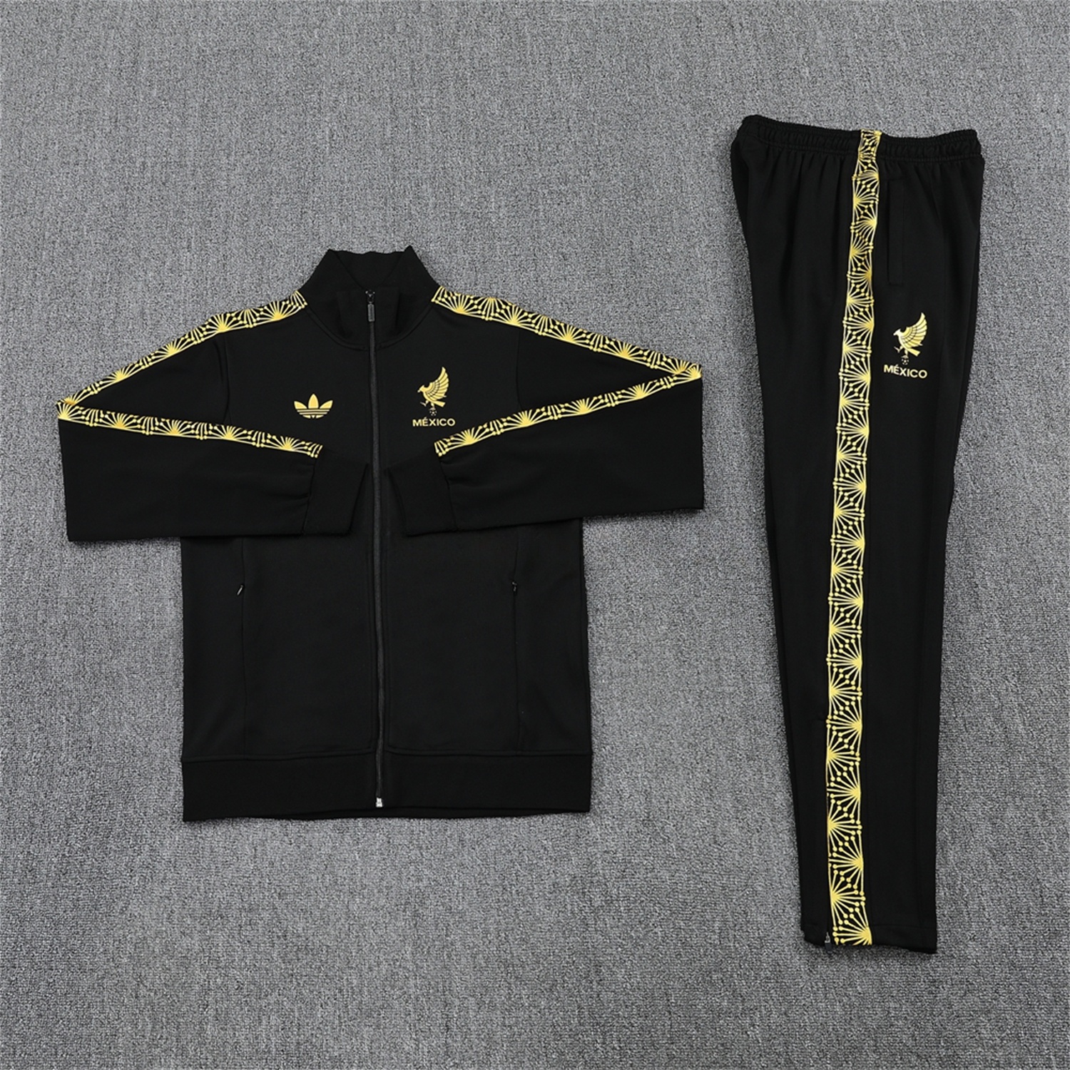 Kids Mexico 2025 Gold Cup Kids Jacket Training Tracksuit - Black Top & Pants - ManixJersey