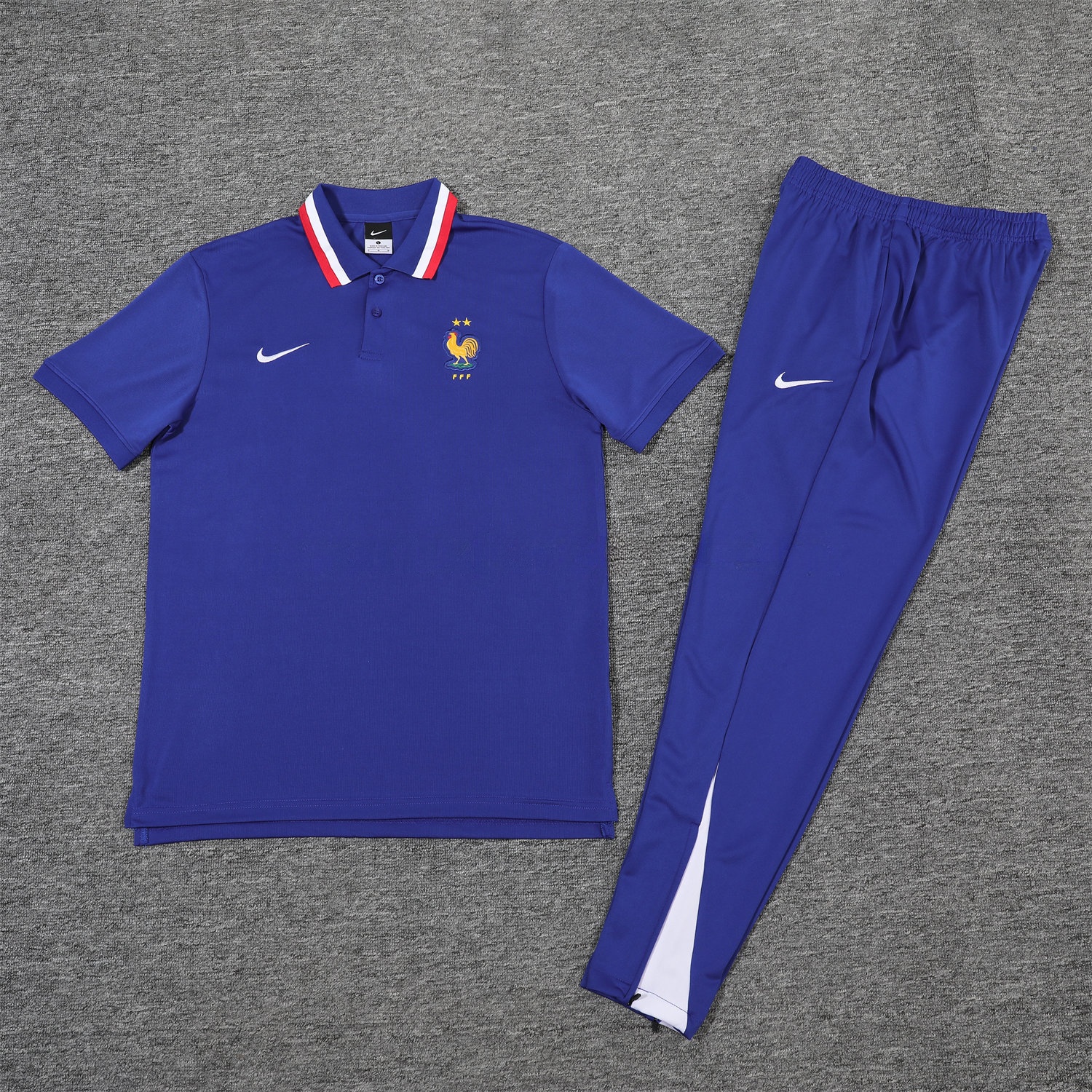 France 25-26 POLO Short-Sleeve Training Set - Blue Top and Pants - ManixJersey