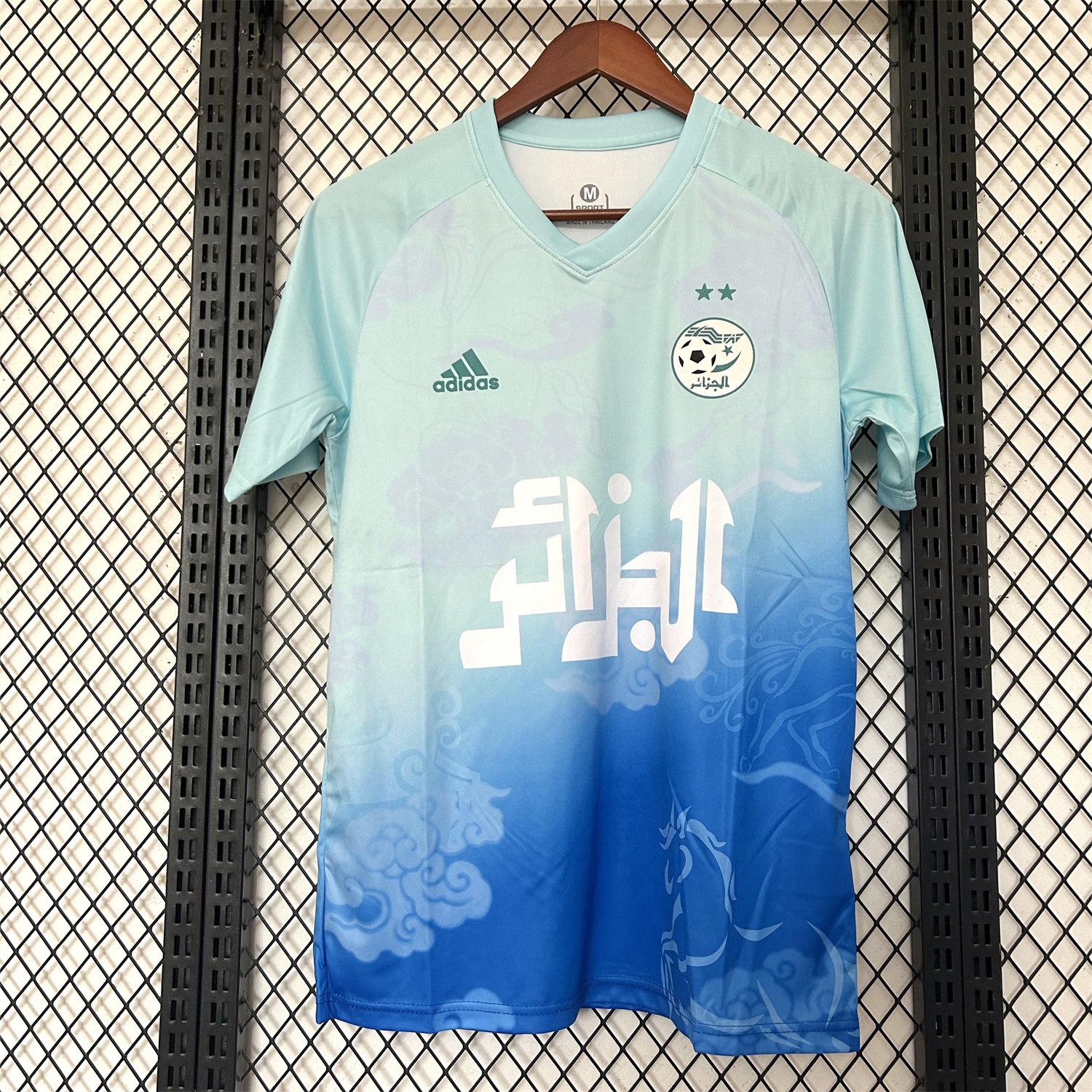 Algeria 25-26 Blue Green Gradient Auspicious Cloud Pattern Special Jersey - Fans Version - ManixJersey