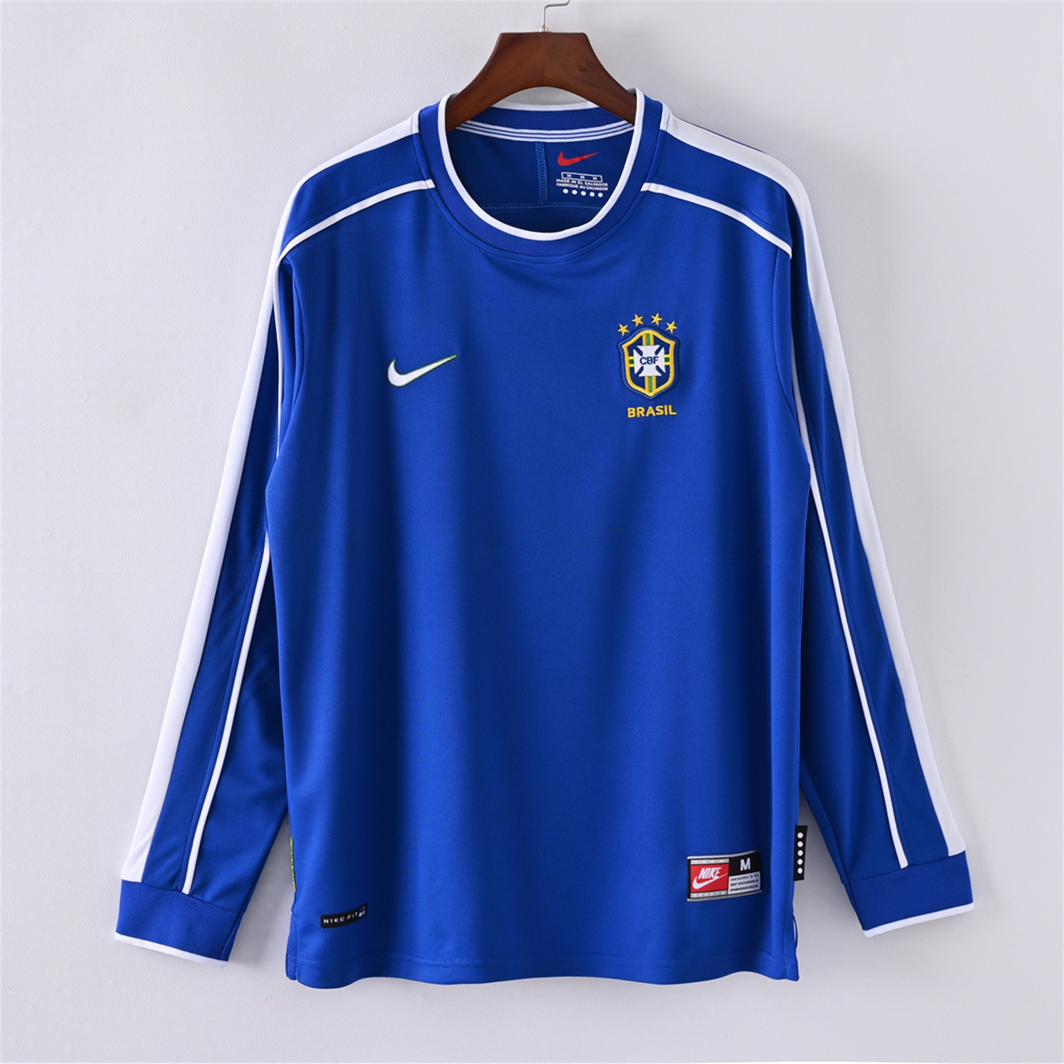 Retro Brazil 1998 Away Long Sleeves Jersey - ManixJersey