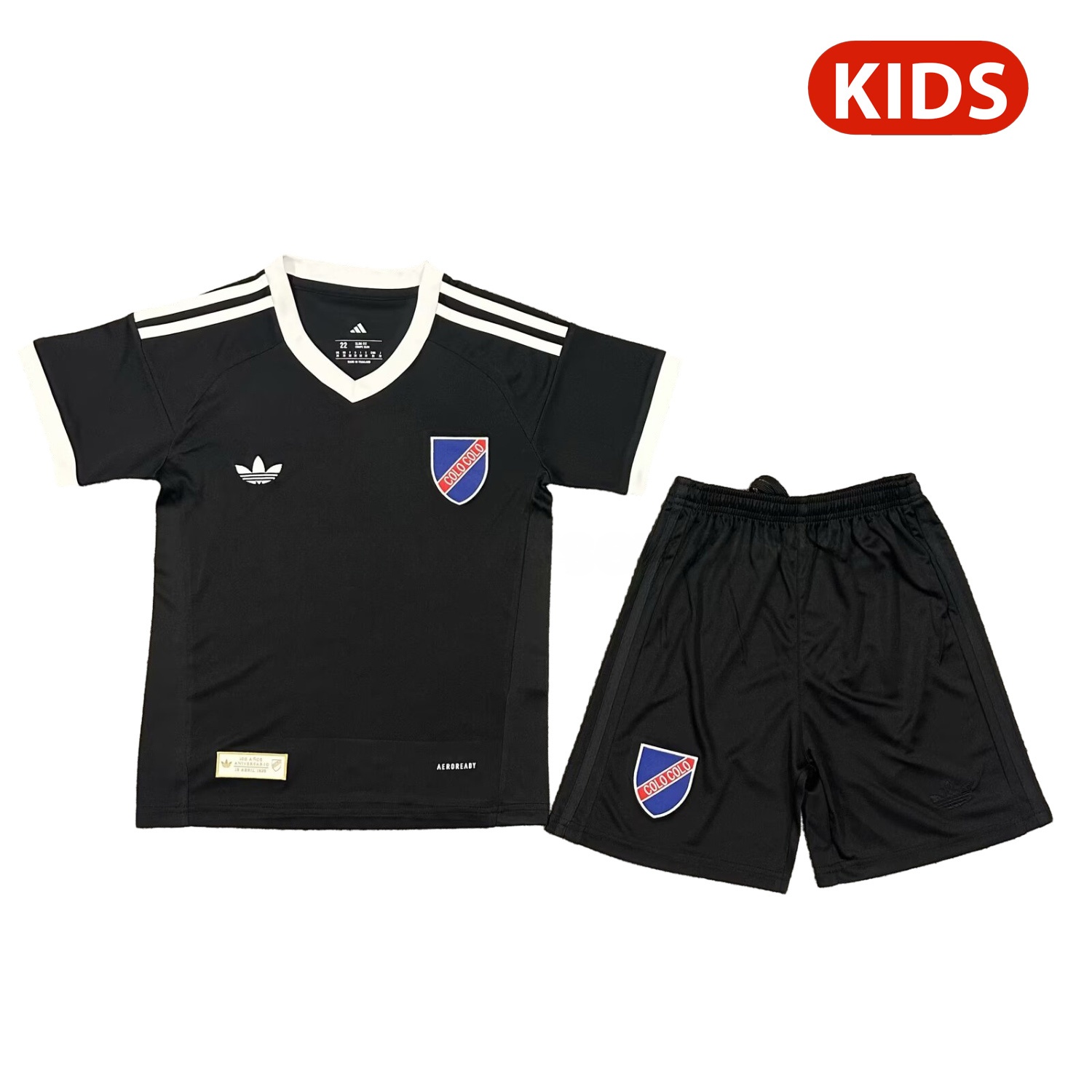 Colo Colo 25-26 100th Anniversary Black Goalkeeper Kids Kit - ManixJersey