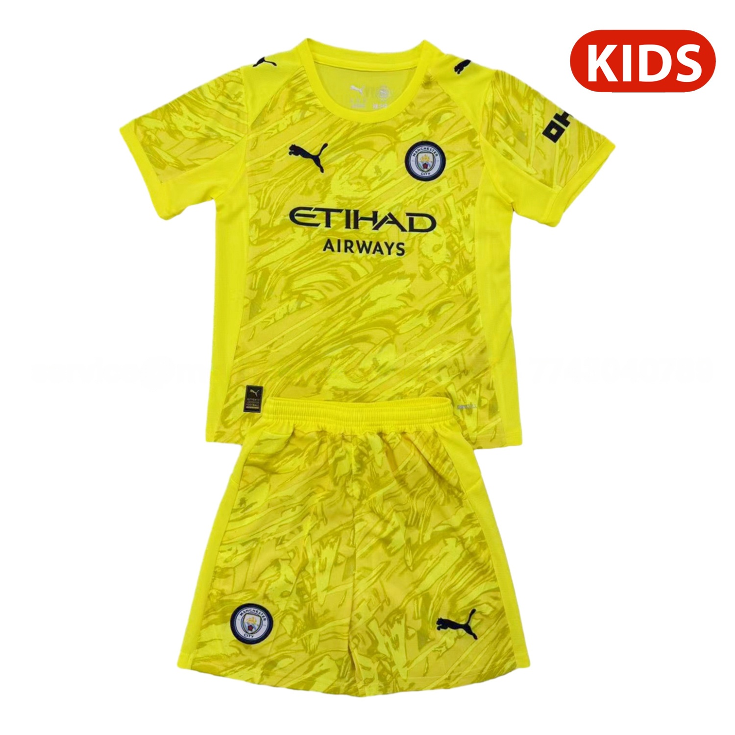 Manchester City 25-26 Yellow Goalkeeper Kids Kit - ManixJersey