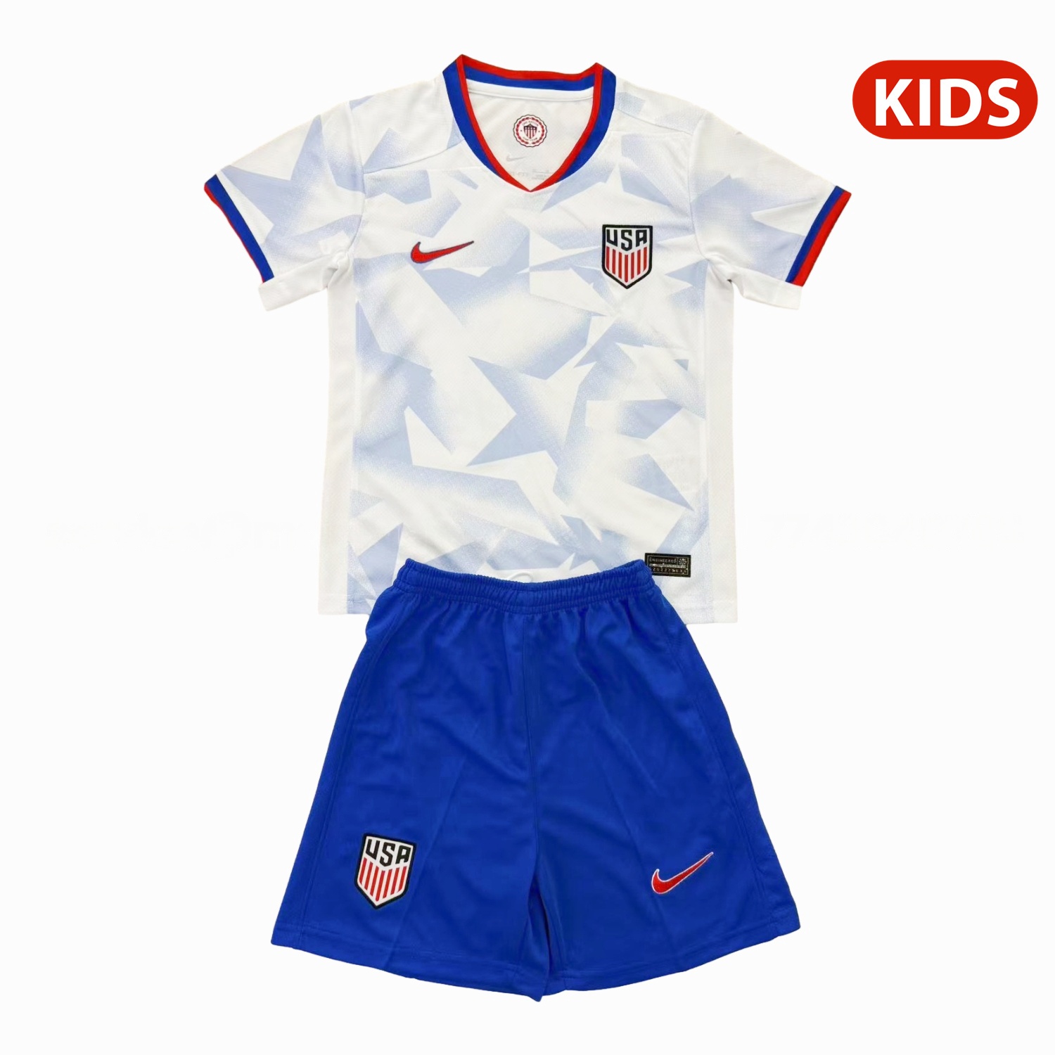 United States USA 25-26 Home White Kids Kit - ManixJersey