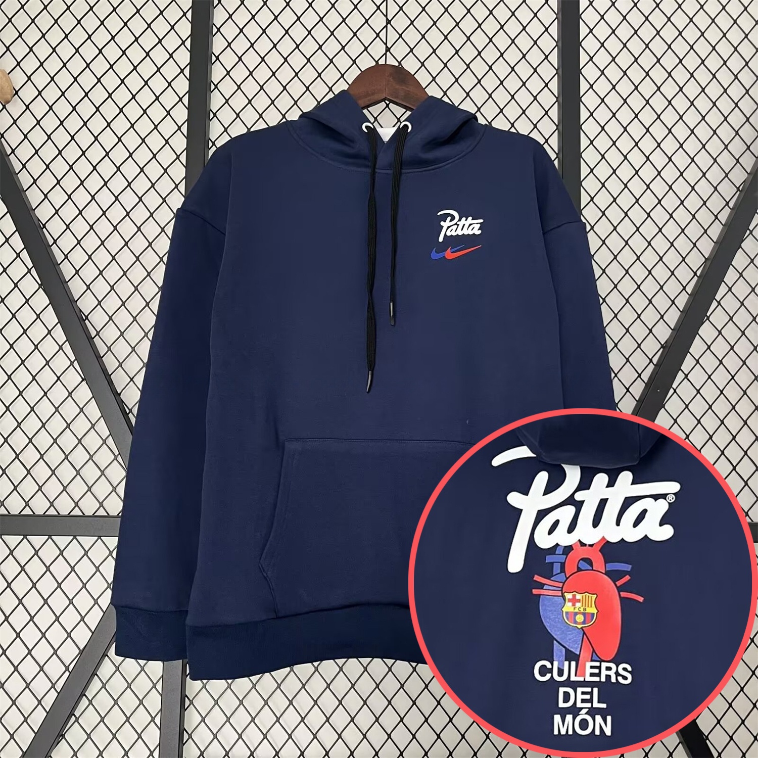 Barcelona x Patta 25-26 Blue Unisex Pullover Hoodie - ManixJersey