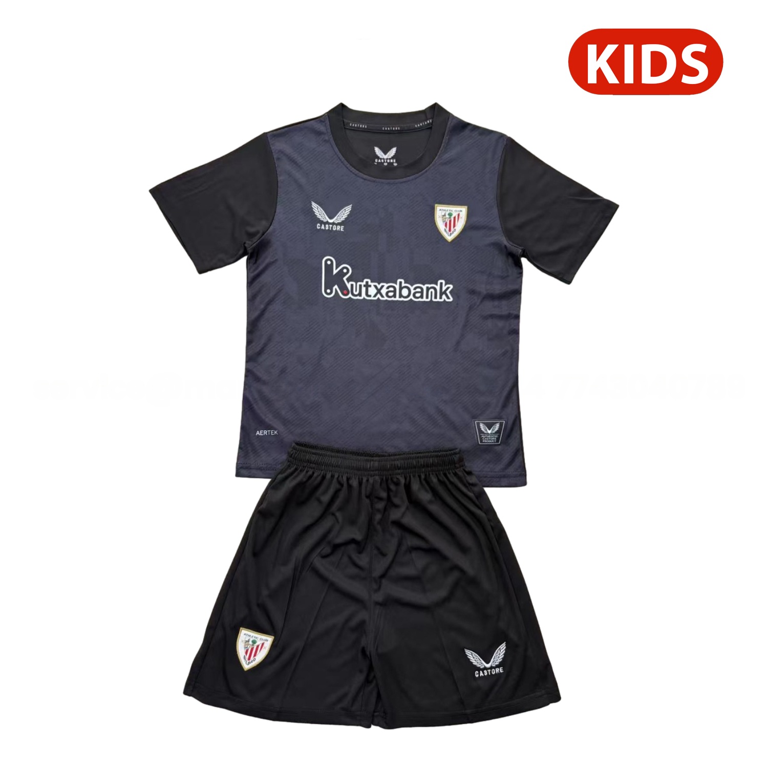 Athletic Bilbao 25-26 Black Goalkeeper Kids Kit - ManixJersey