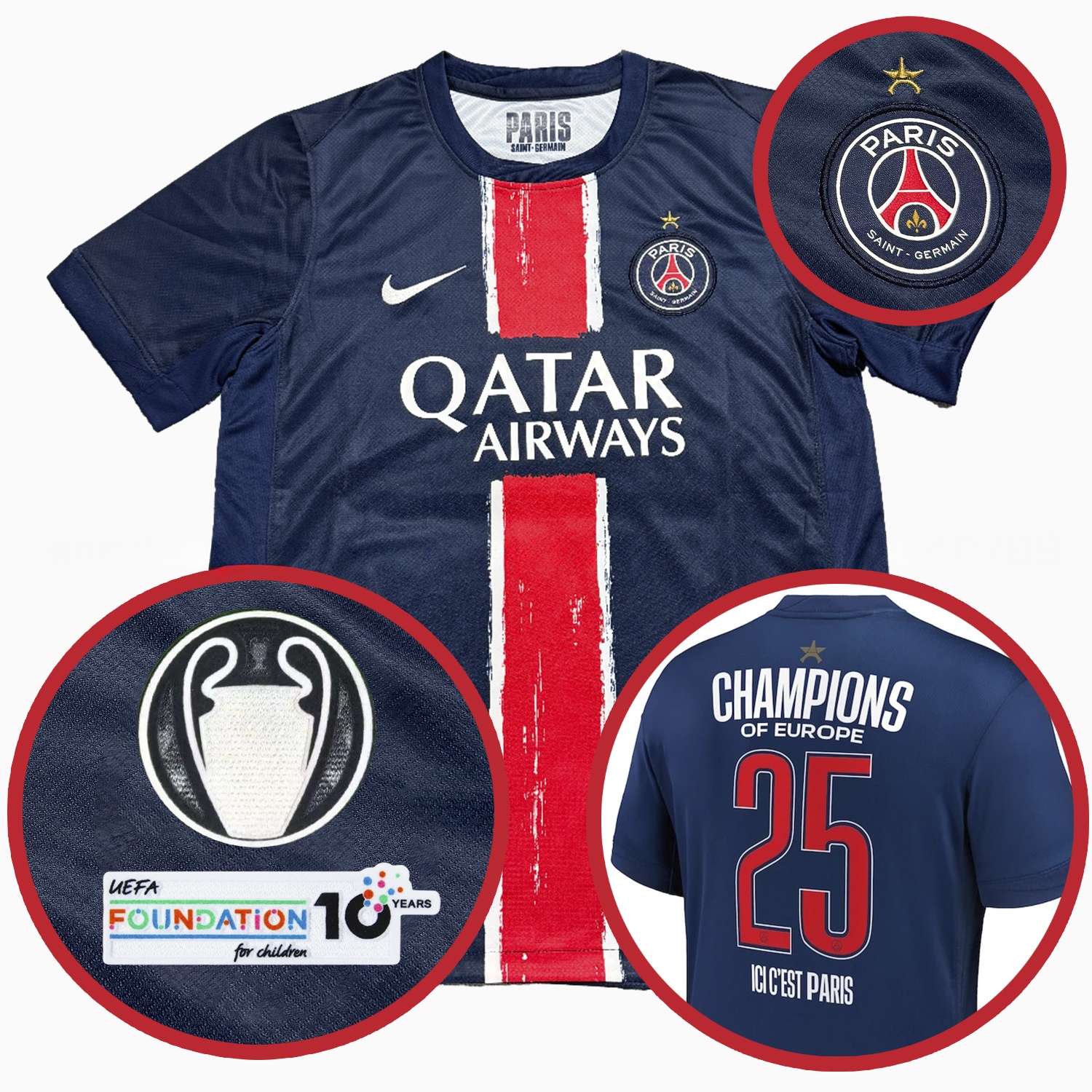 Paris Saint-Germain PSG 2025 Champions League Eiffel Tower Star Jersey - Fans Version - ManixJersey
