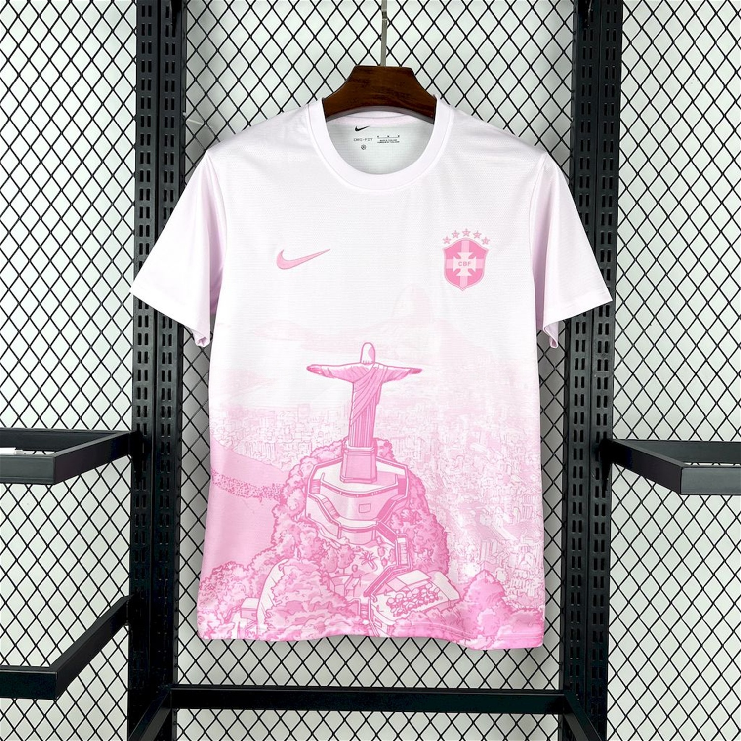Brazil 25-26 Pink White Jesus Statue Special Jersey - Fans Version - ManixJersey