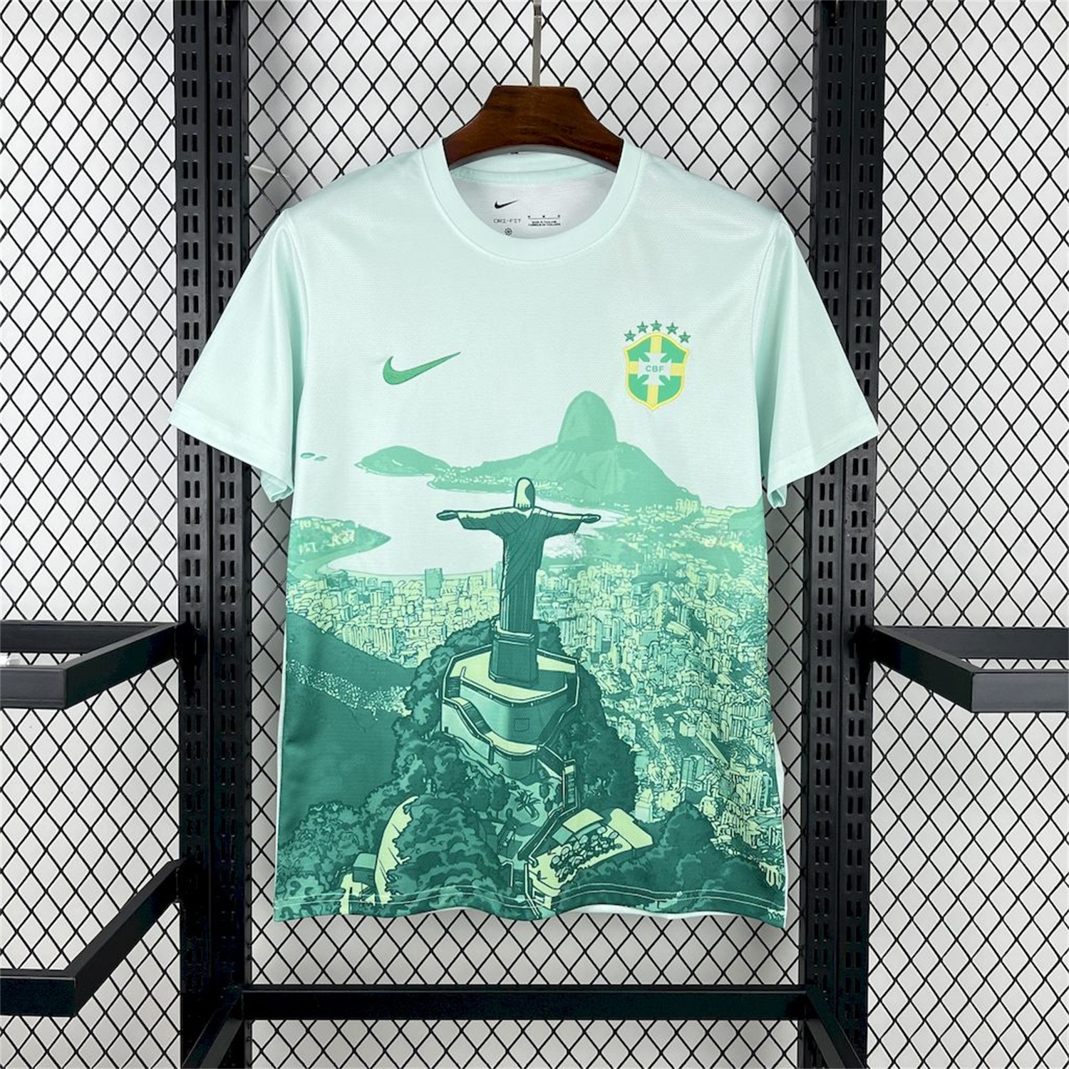 Brazil 25-26 Light Green Jesus Statue Special Jersey - Fans Version - ManixJersey