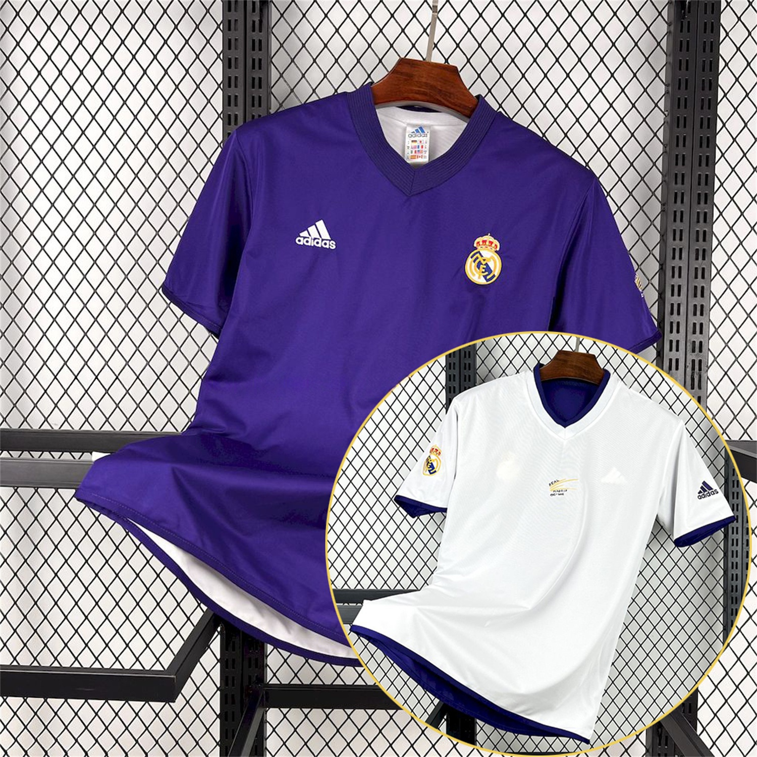 Retro Real Madrid 2002-03 Reversible Double-sided Centenary Third Unsponsored Jersey - ManixJersey