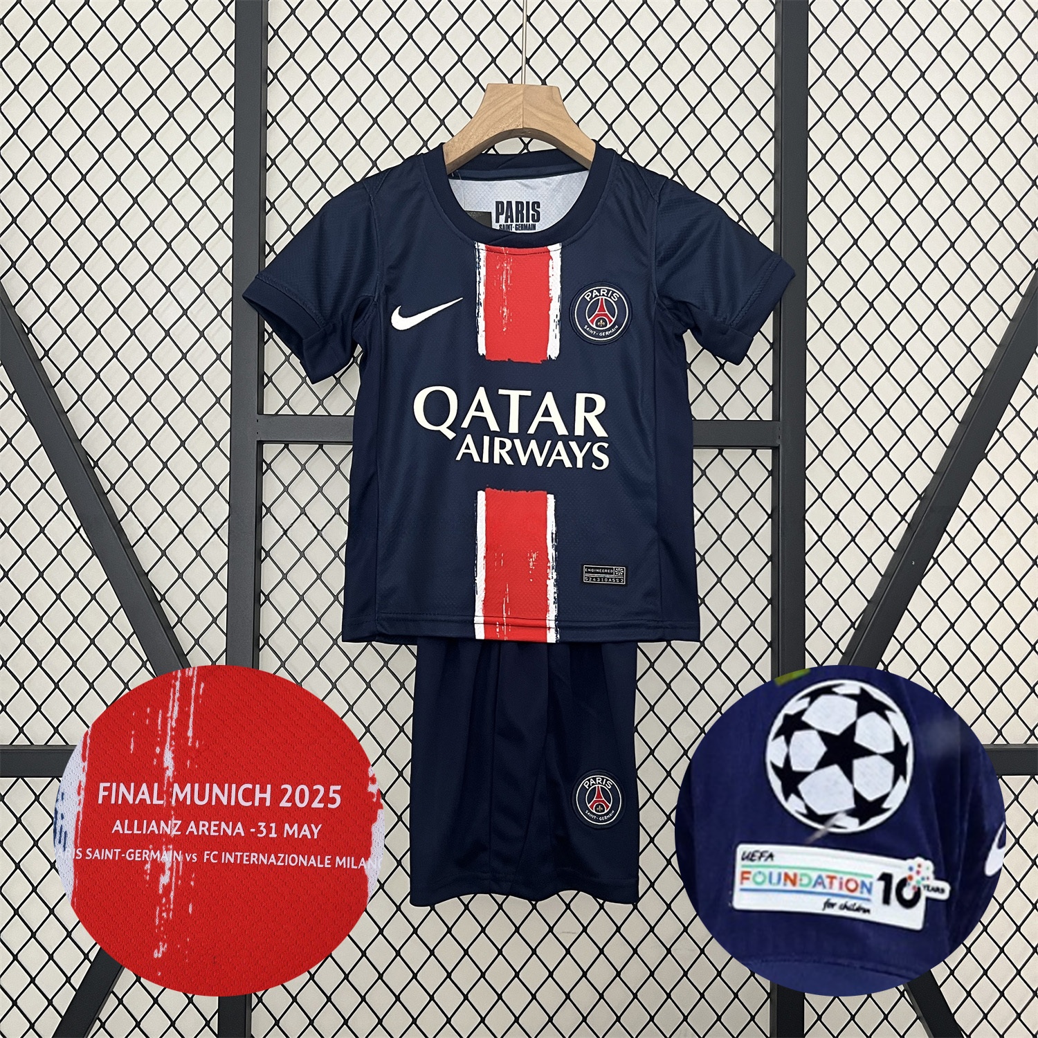 Paris Saint-Germain PSG 24-25 Champions League Final Home Kids Kit - ManixJersey