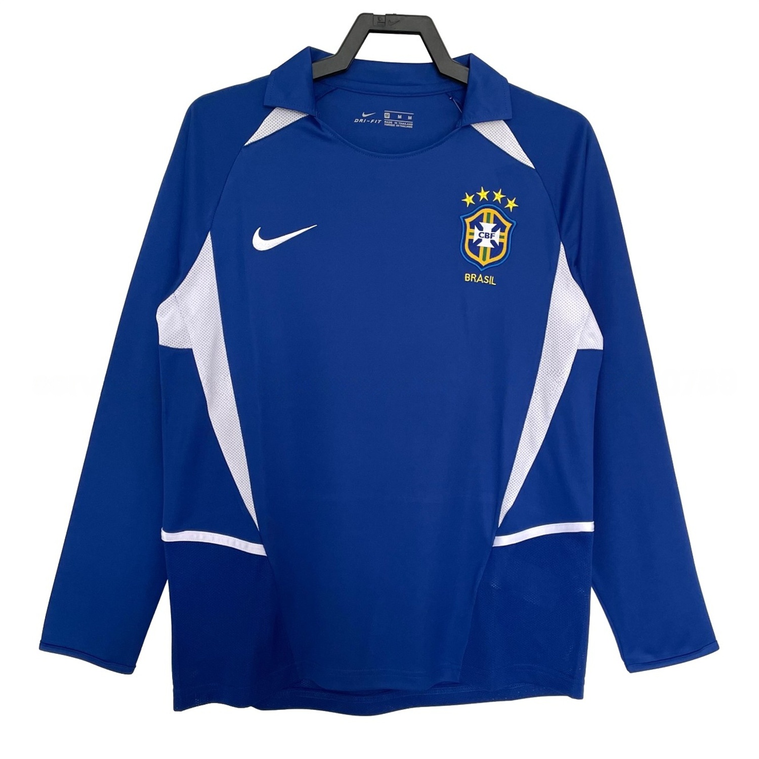 Retro Brazil 2002 Away Long Sleeves Jersey - ManixJersey