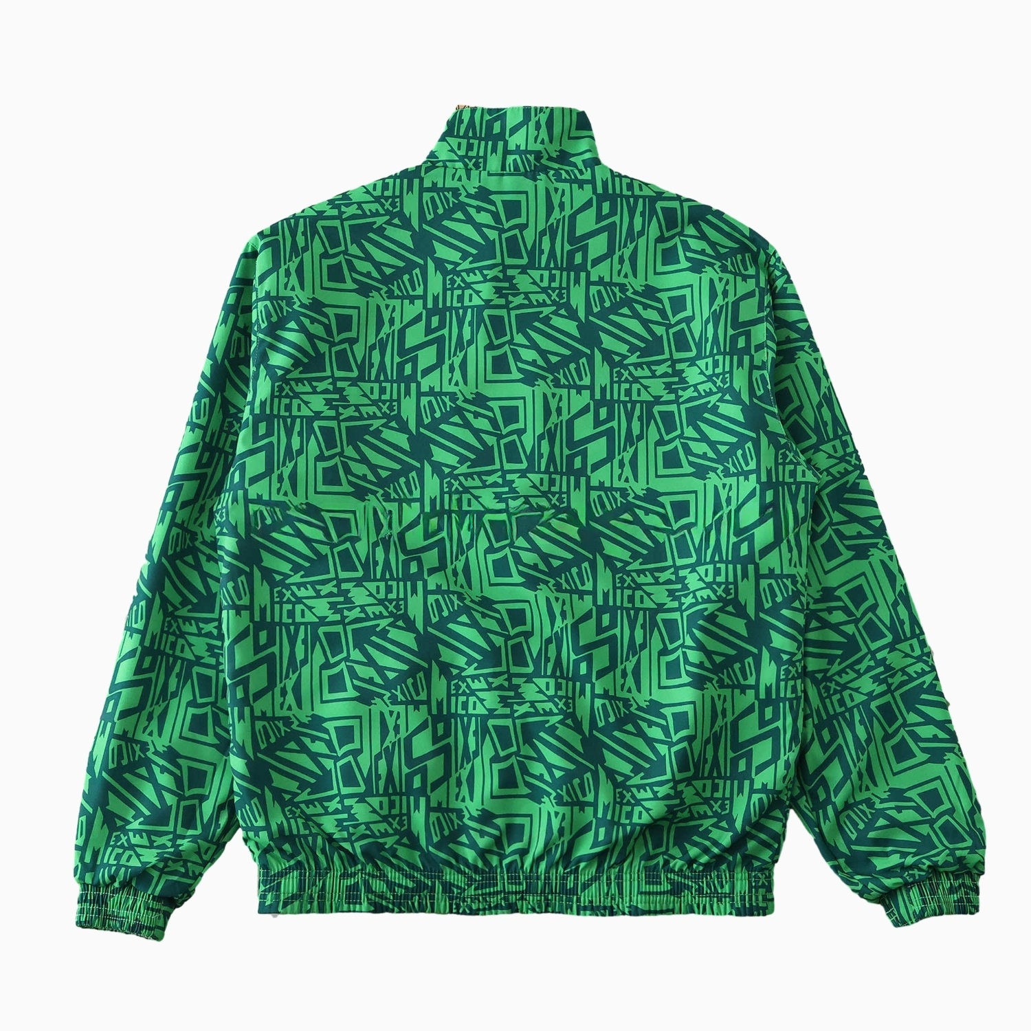 Retro Mexico 1994 Retro Style Double Sided Reversible Windbreaker - Green & Grey - ManixJersey