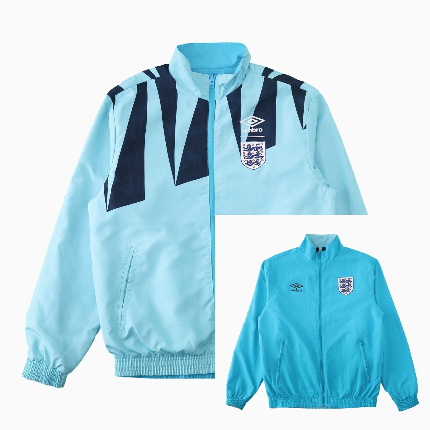 Retro England 1992 Double Sided Reversible Windbreaker - Blue & Green - ManixJersey