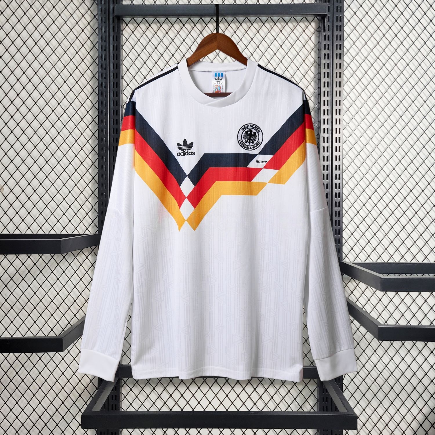 Retro Germany 1990 Home Long Sleeve Jersey - ManixJersey