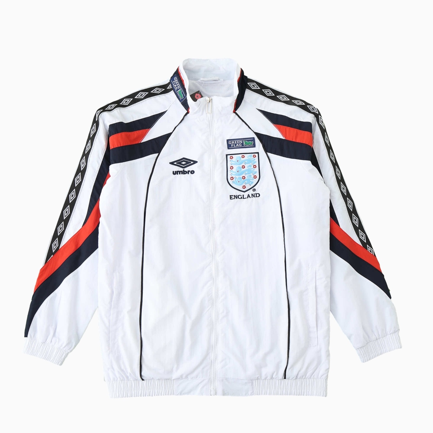 Retro England 1998 White Windbreaker - ManixJersey