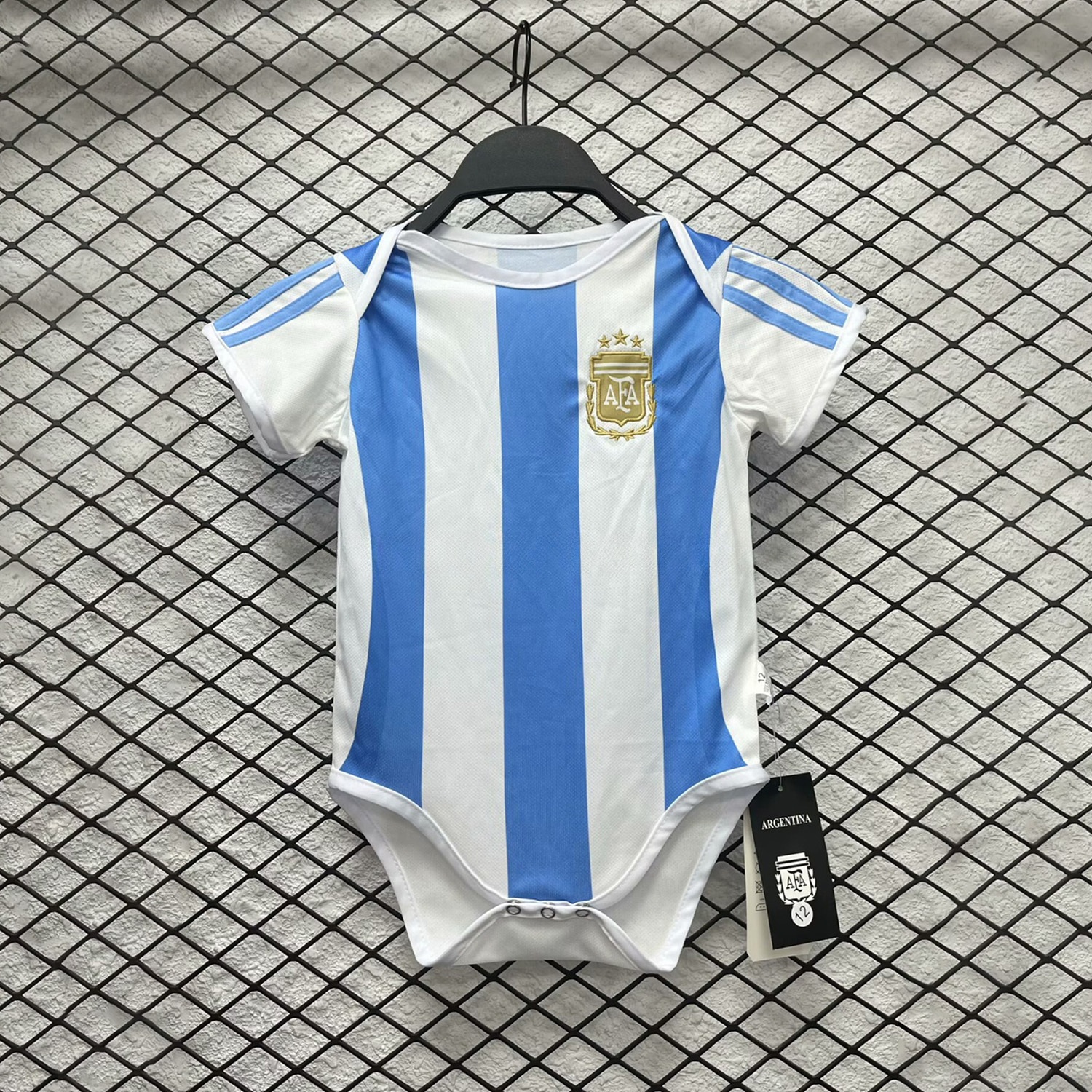 Argentina 24-25 Home Baby Crawling Suit - ManixJersey