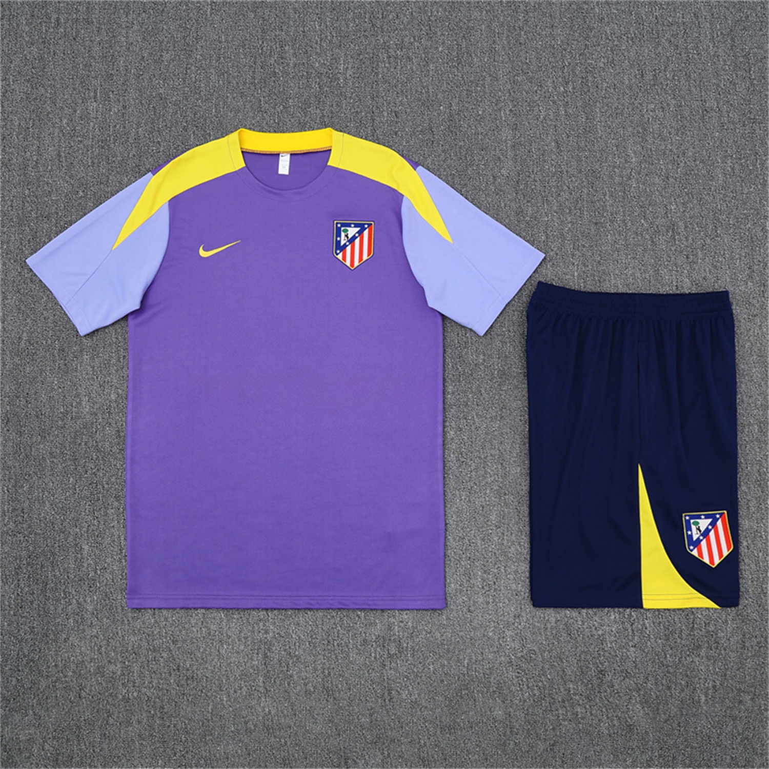 Atletico Madrid 25-26 Kids Short-Sleeve Training Set - Purple Top & Royal Blue shorts - ManixJersey