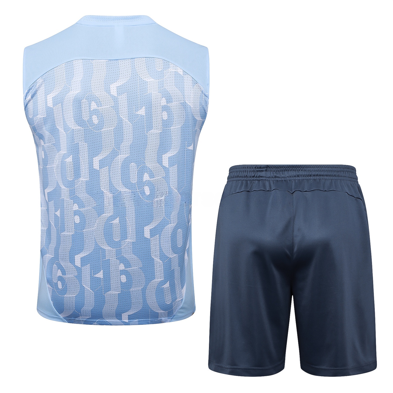 Manchester City 25-26 Vest Training Set - Sky Blue Vest and Deep Blue Shorts - ManixJersey