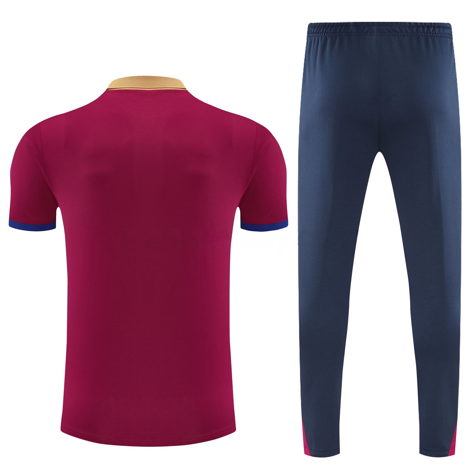 B.A.R.S.A 25-26 POLO Short-Sleeve Training Set - Deep Red Top and Black Pants - ManixJersey
