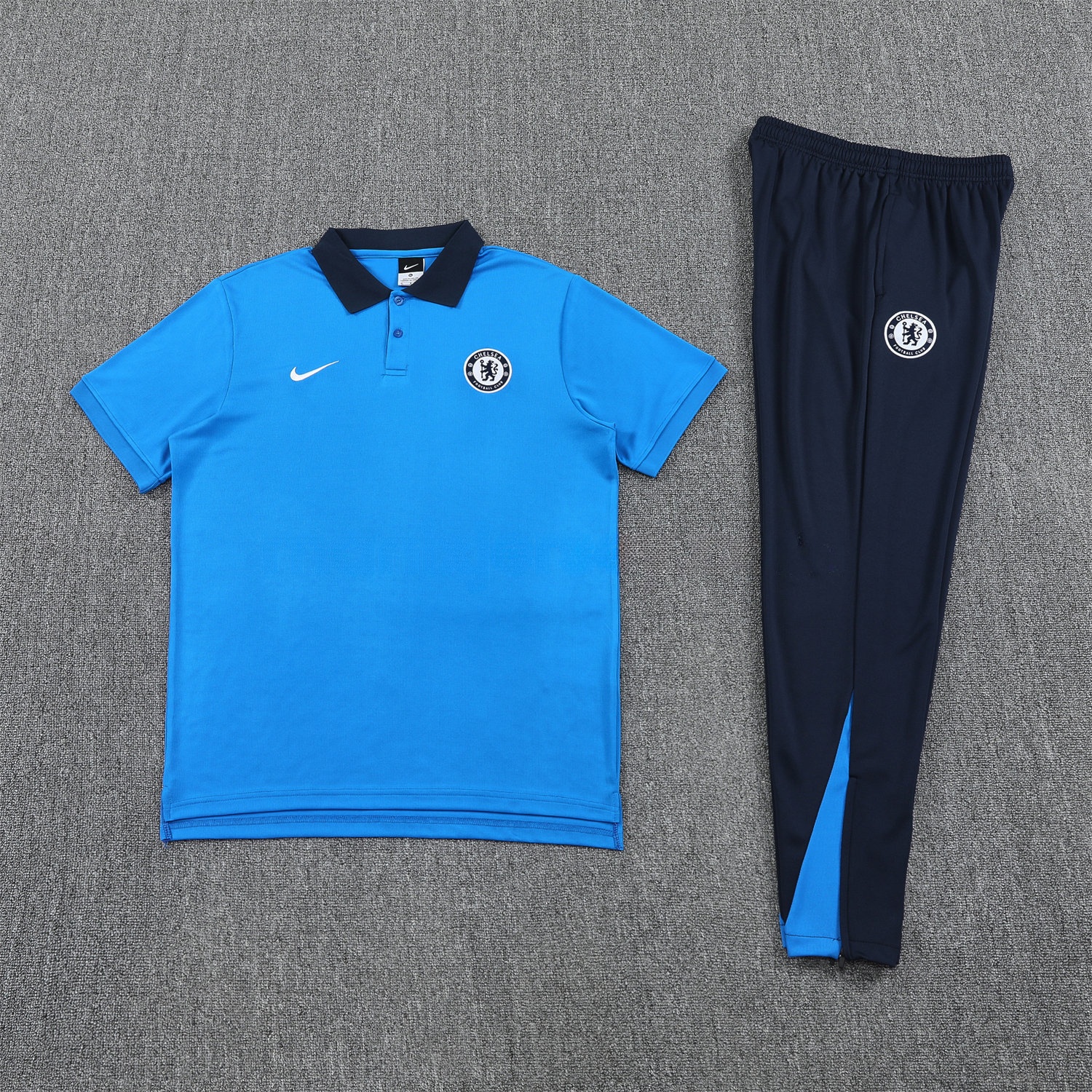 C.H.E.L.S.E.A 25-26 POLO Short-Sleeve Training Set - Blue Top and Deep Blue Pants - ManixJersey