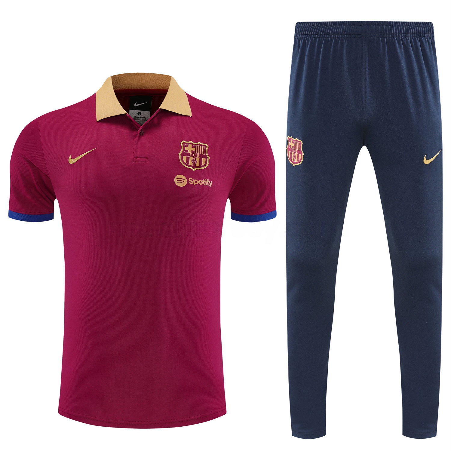 B.A.R.S.A 25-26 POLO Short-Sleeve Training Set - Deep Red Top and Black Pants - ManixJersey