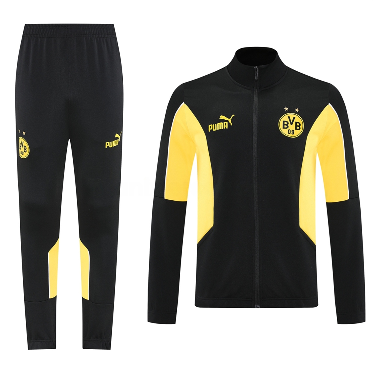 Dortmund 25-26 Jacket Training Tracksuit - Black top & Black Pants - ManixJersey