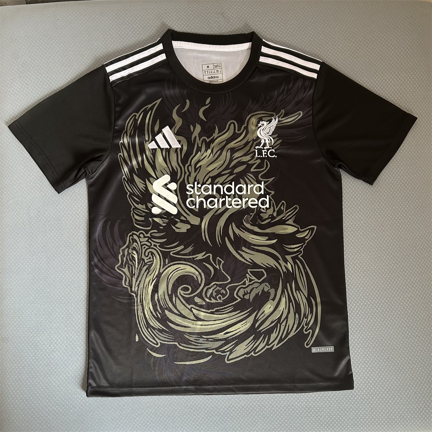 Liver.pool 25-26 Gray Green Liver.pool Bird Black Jersey - Fans Version - ManixJersey