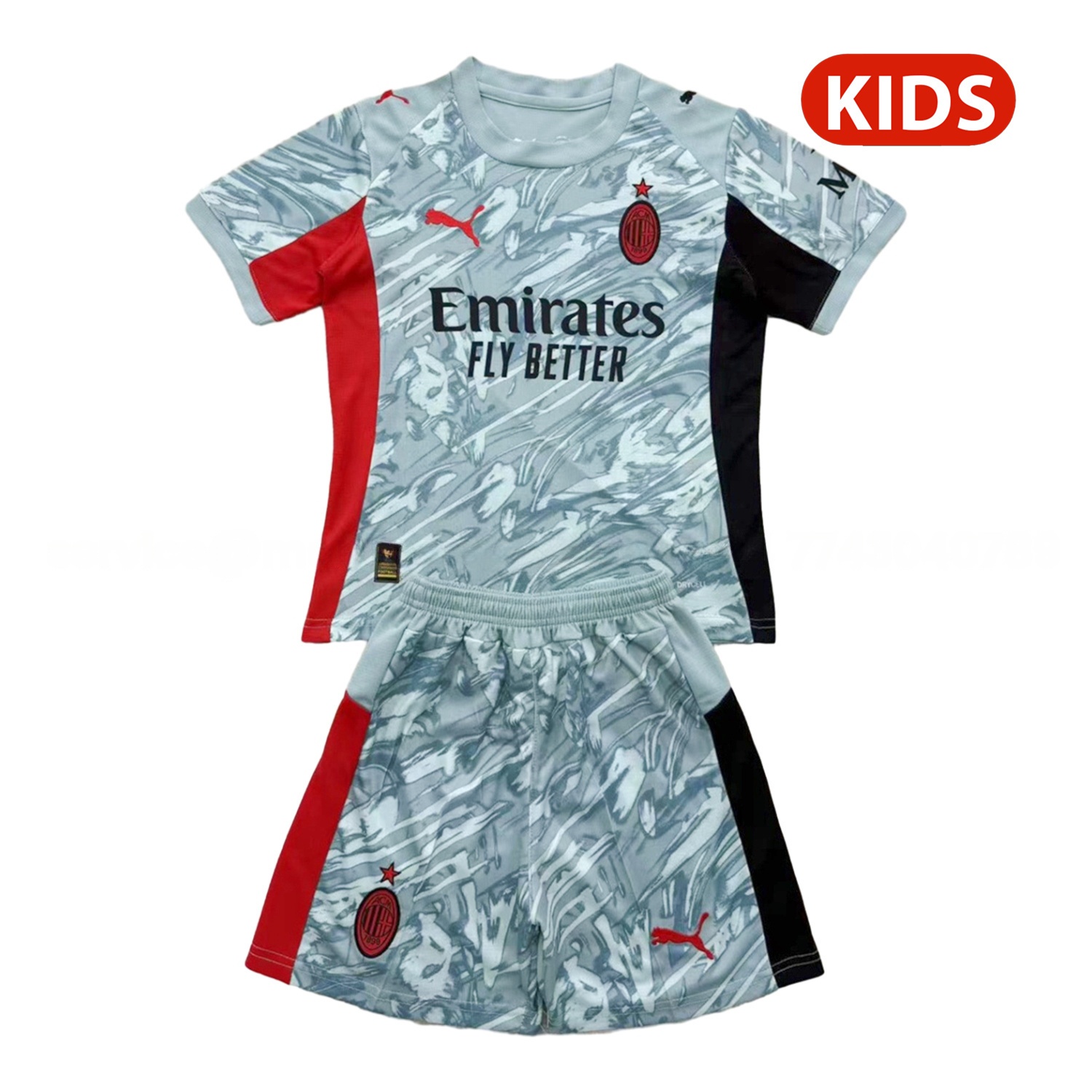 AC Milan 25-26 Blue Goalkeeper Kids Kit - ManixJersey