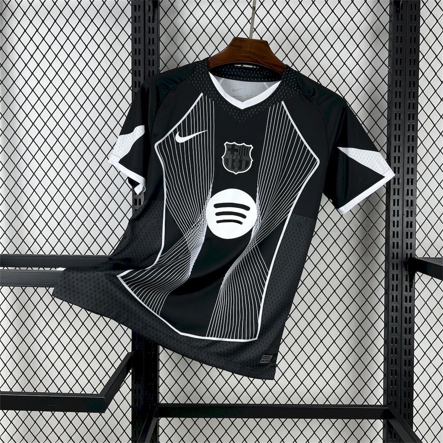 B.A.R.S.A 25-26 T90 White Lines Black Jersey - Fans Version - ManixJersey