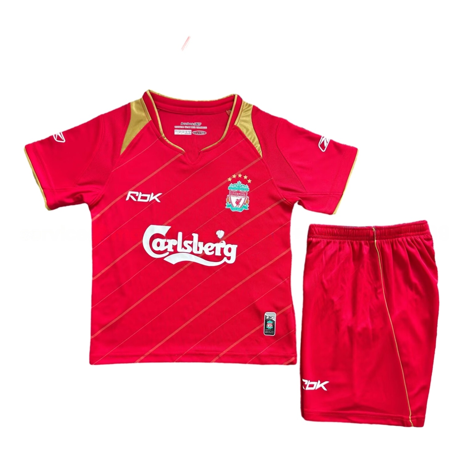 Retro Liver.pool 2005-06 European Home Kids Kit - ManixJersey