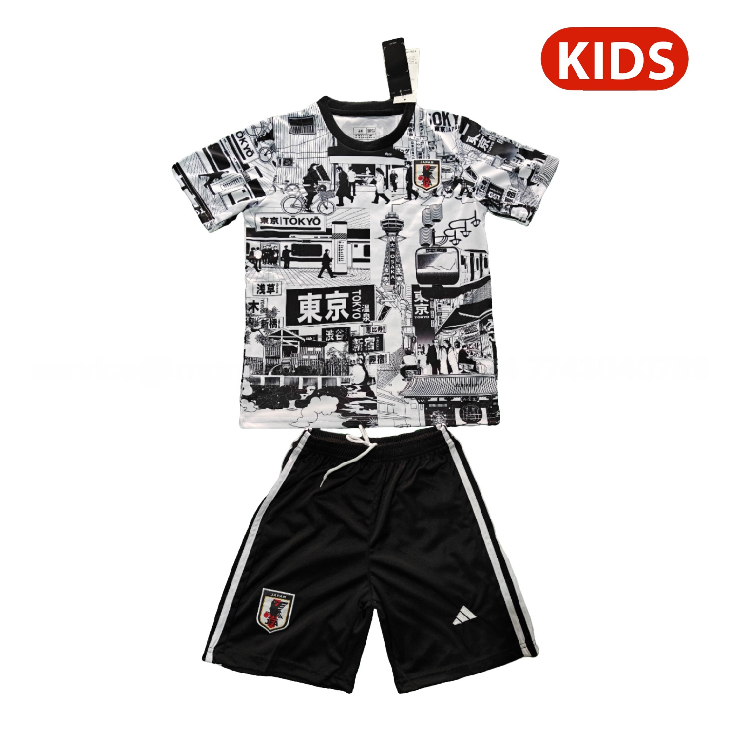 Japan 25-26 Tokyo City Appearance White And Black Special Kids Kit - ManixJersey