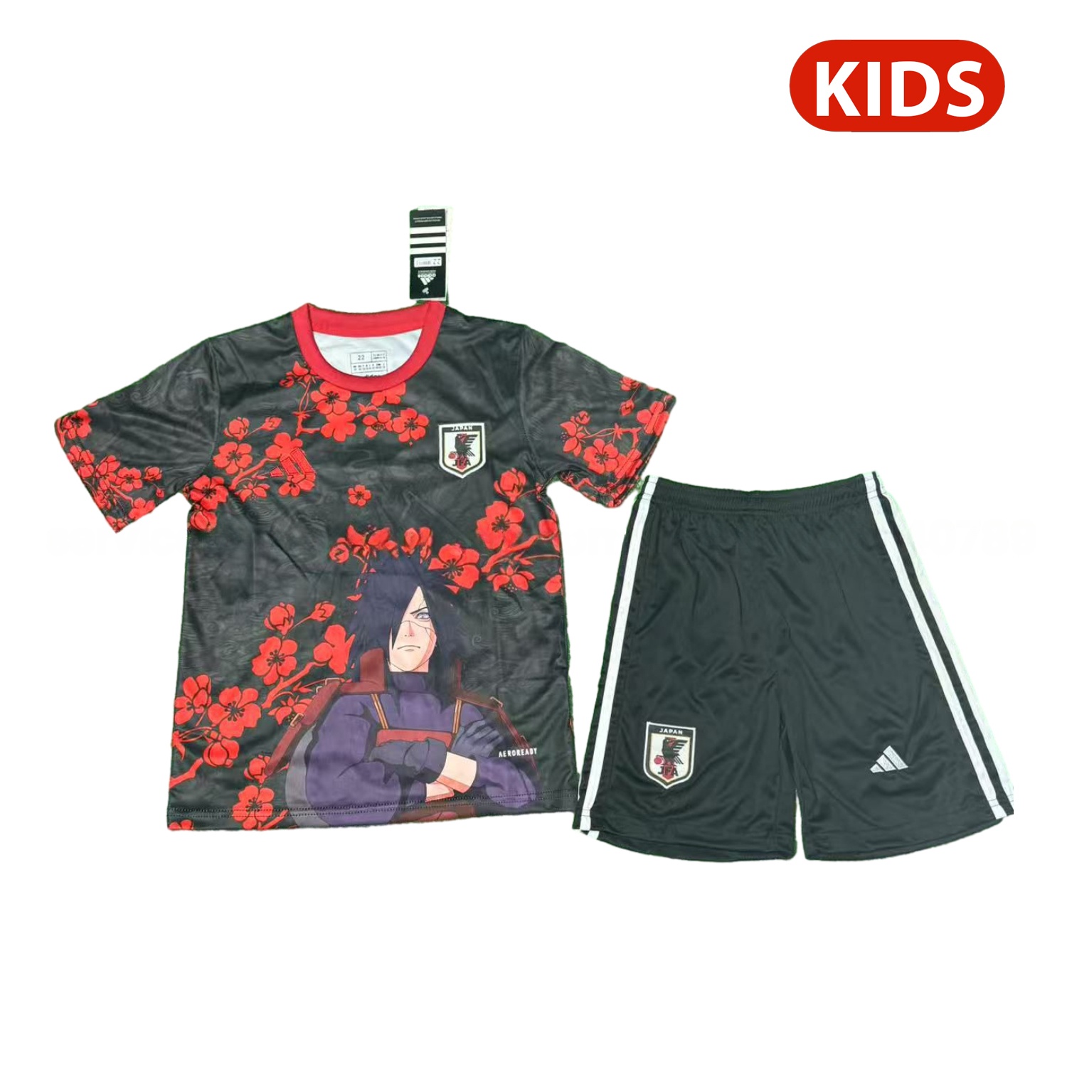 Japan 25-26 Uchiha Madara Red And Black Special Kids Kit - ManixJersey