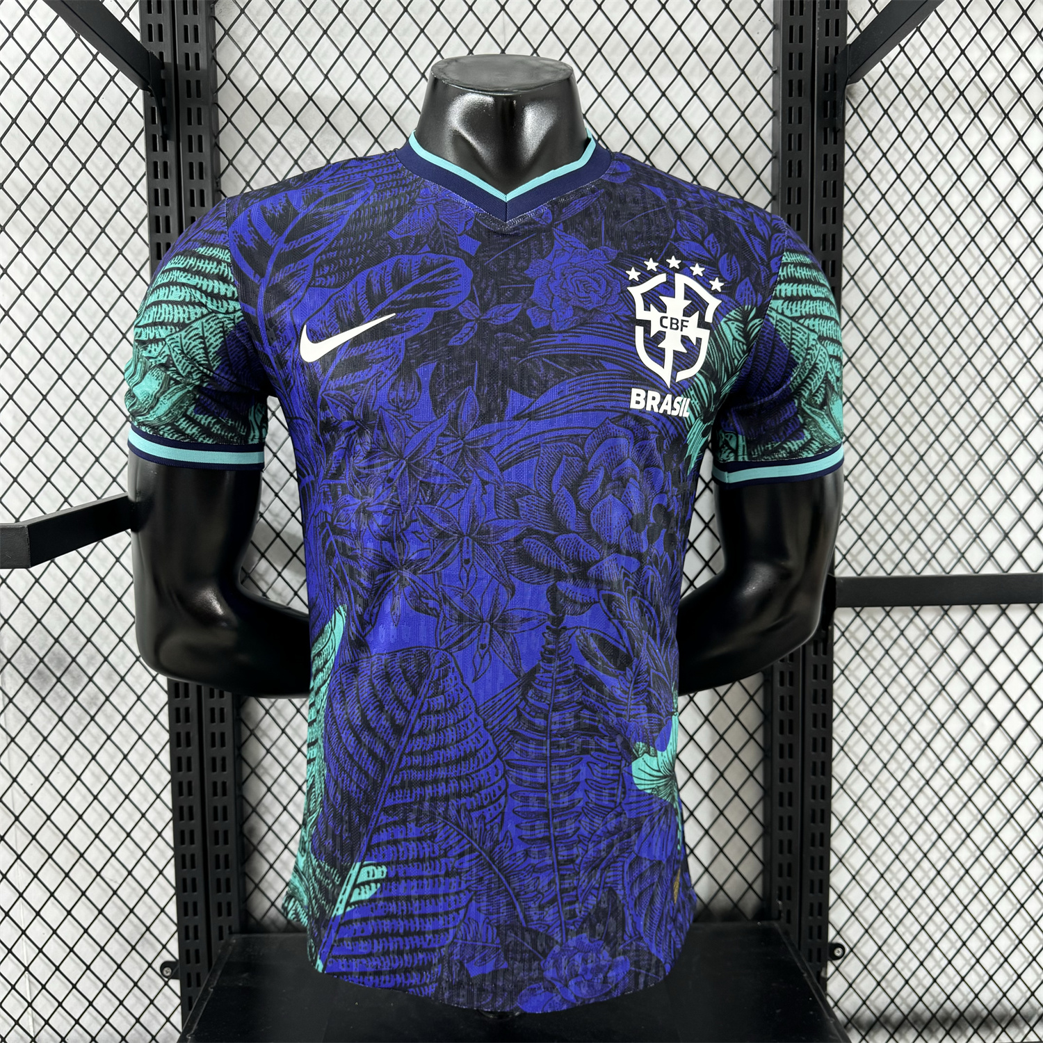 Brazil 25-26 Blue Flowers and Leaves Jersey - Player Version - ManixJersey