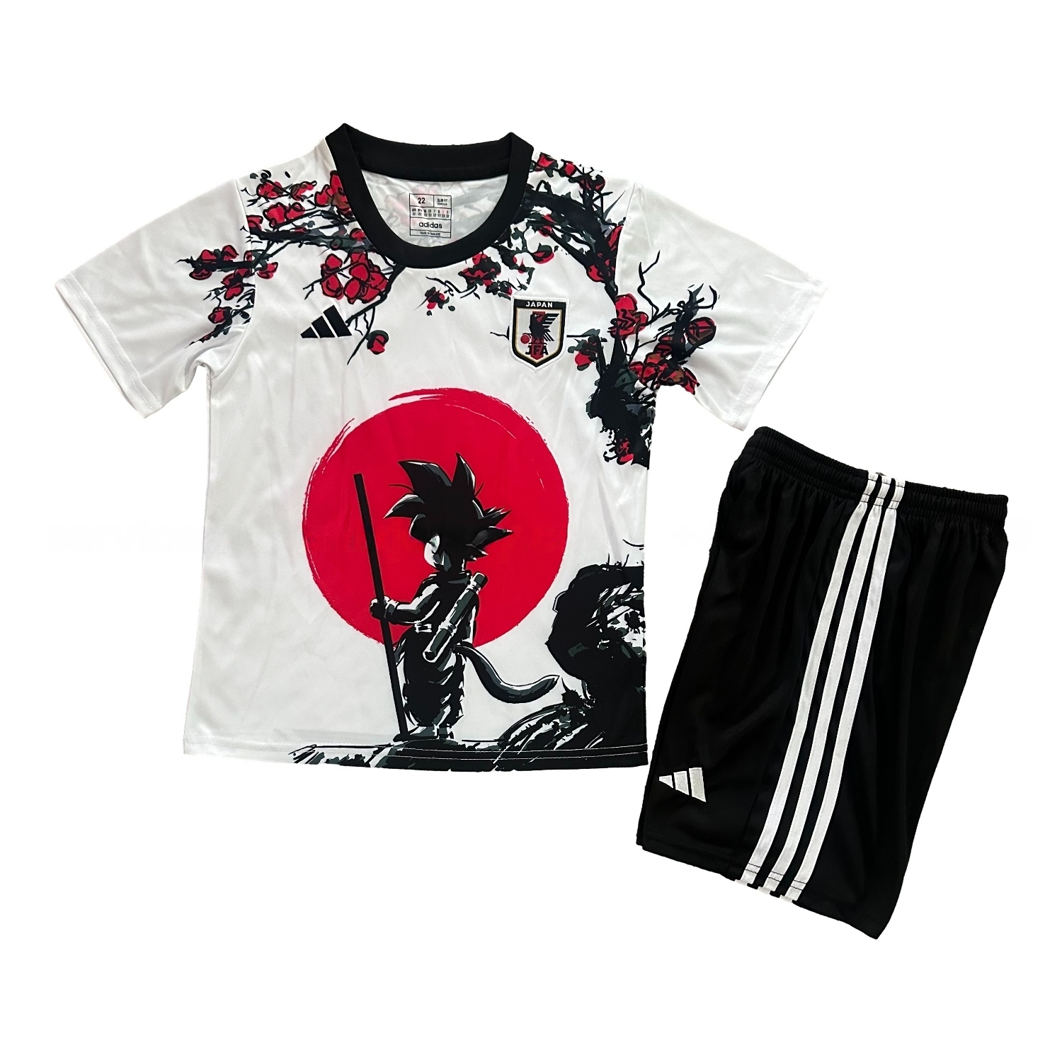 Japan 25-26 Little Son Goku At Sunset White Special Kids Kit - ManixJersey