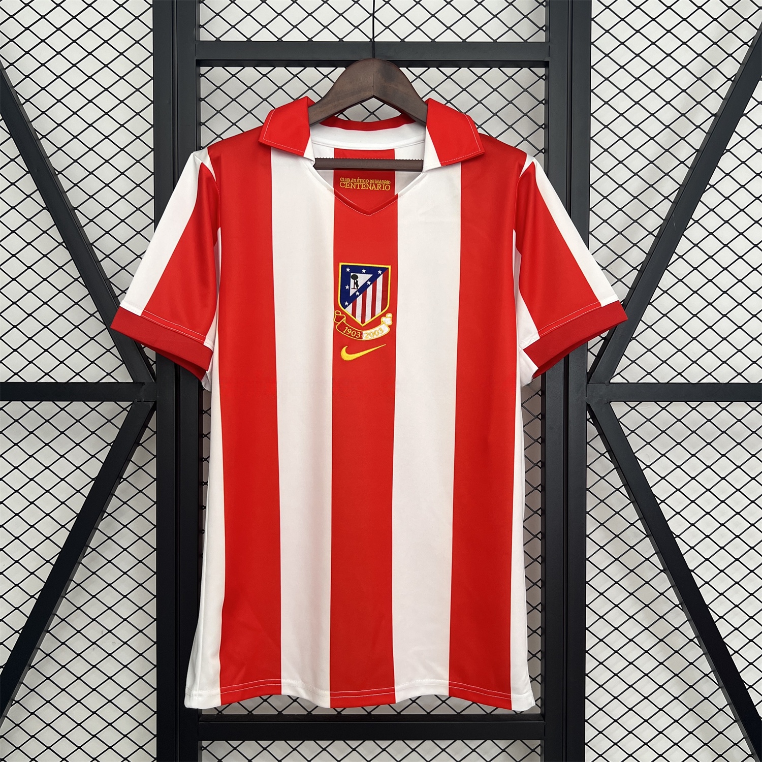 Retro Atletico Madrid 2003-04 Home Centenary Special Jersey - ManixJersey