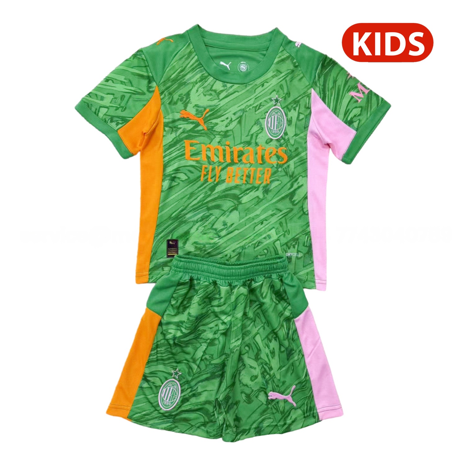 AC Milan 25-26 Green Goalkeeper Kids Kit - ManixJersey