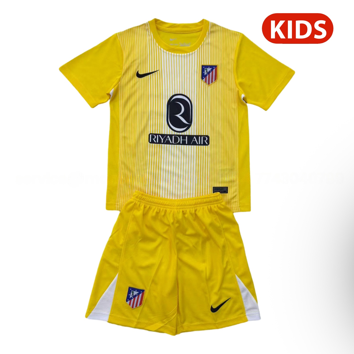 Atletico Madrid 25-26 Yellow Goalkeeper Kids Kit - ManixJersey