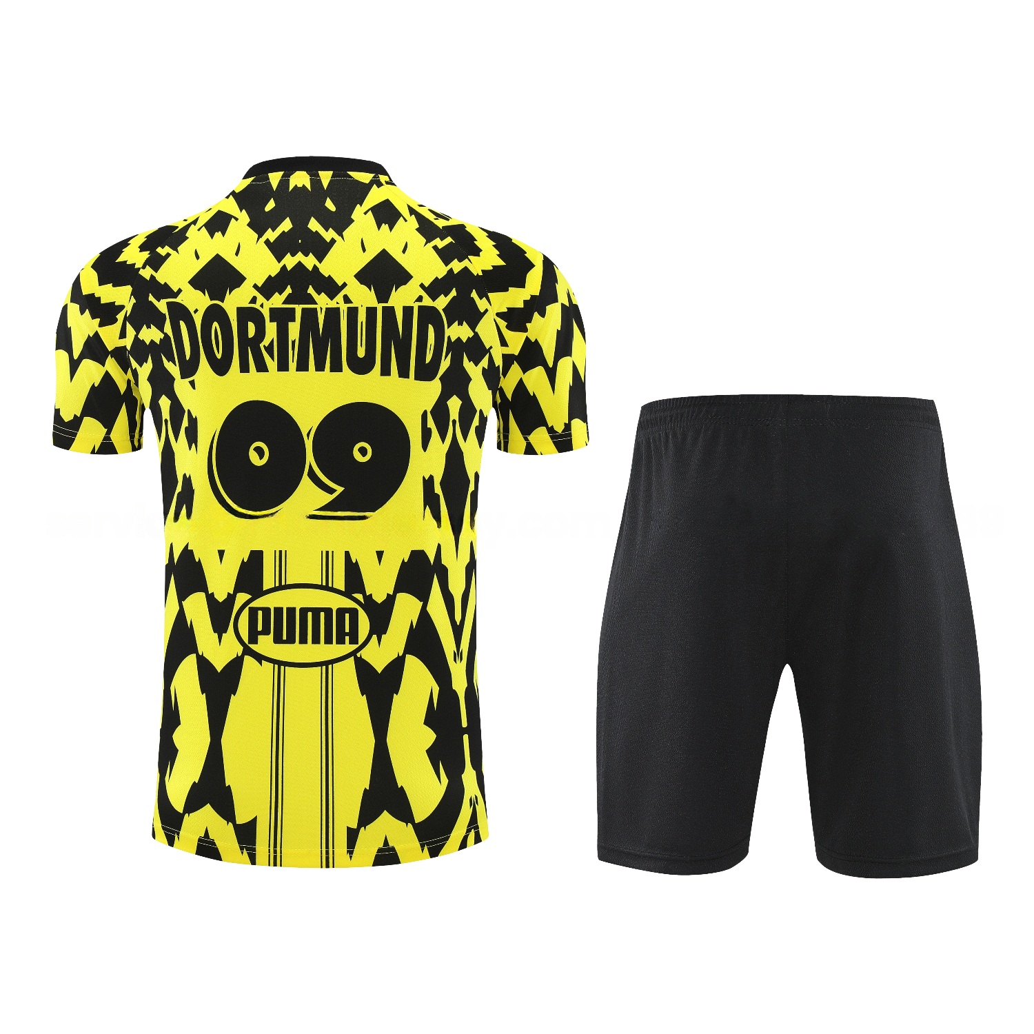 Dortmund 25-26 Short-Sleeve Training Set - Yellow Top & Black Shorts - ManixJersey