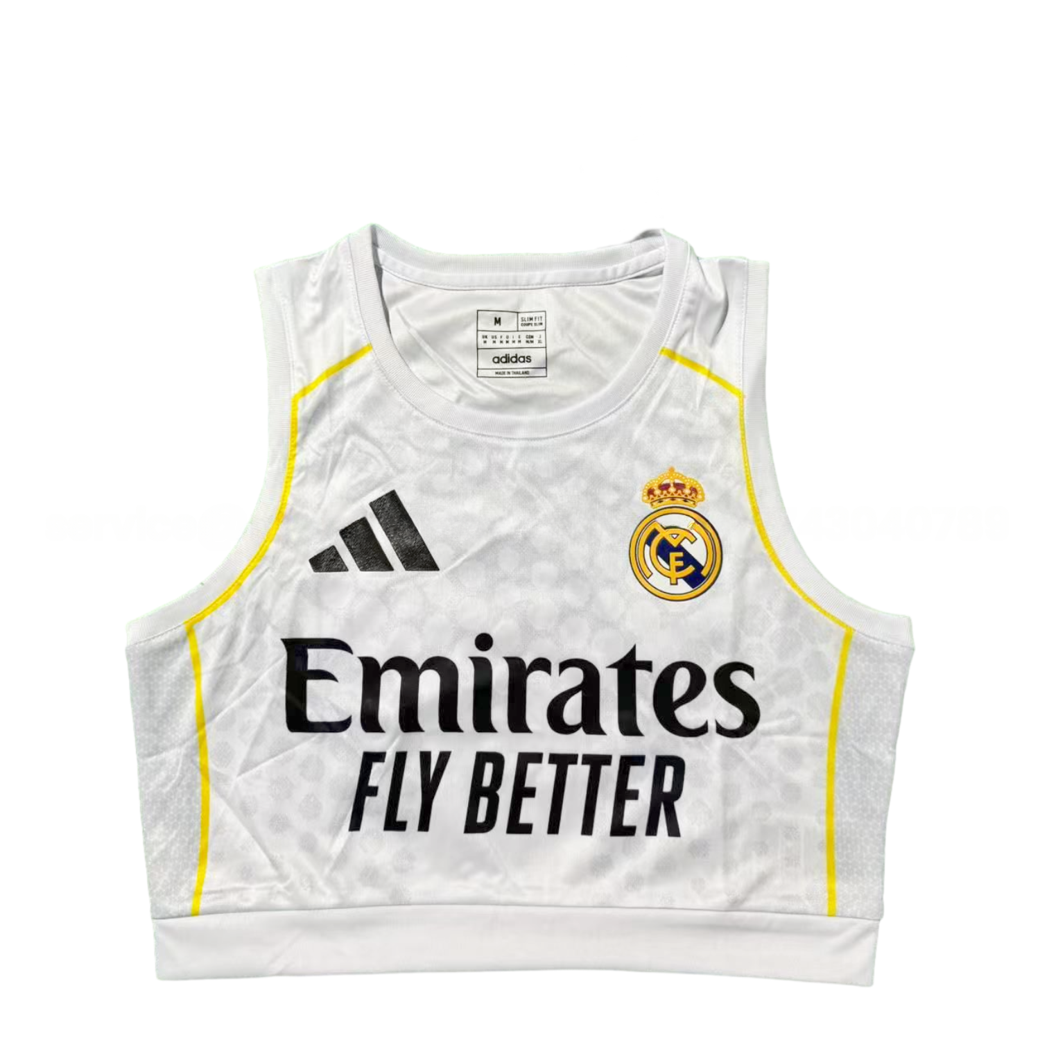 Women's Real Madrid 25-26 Home Gold Line White Yoga Vest - ManixJersey