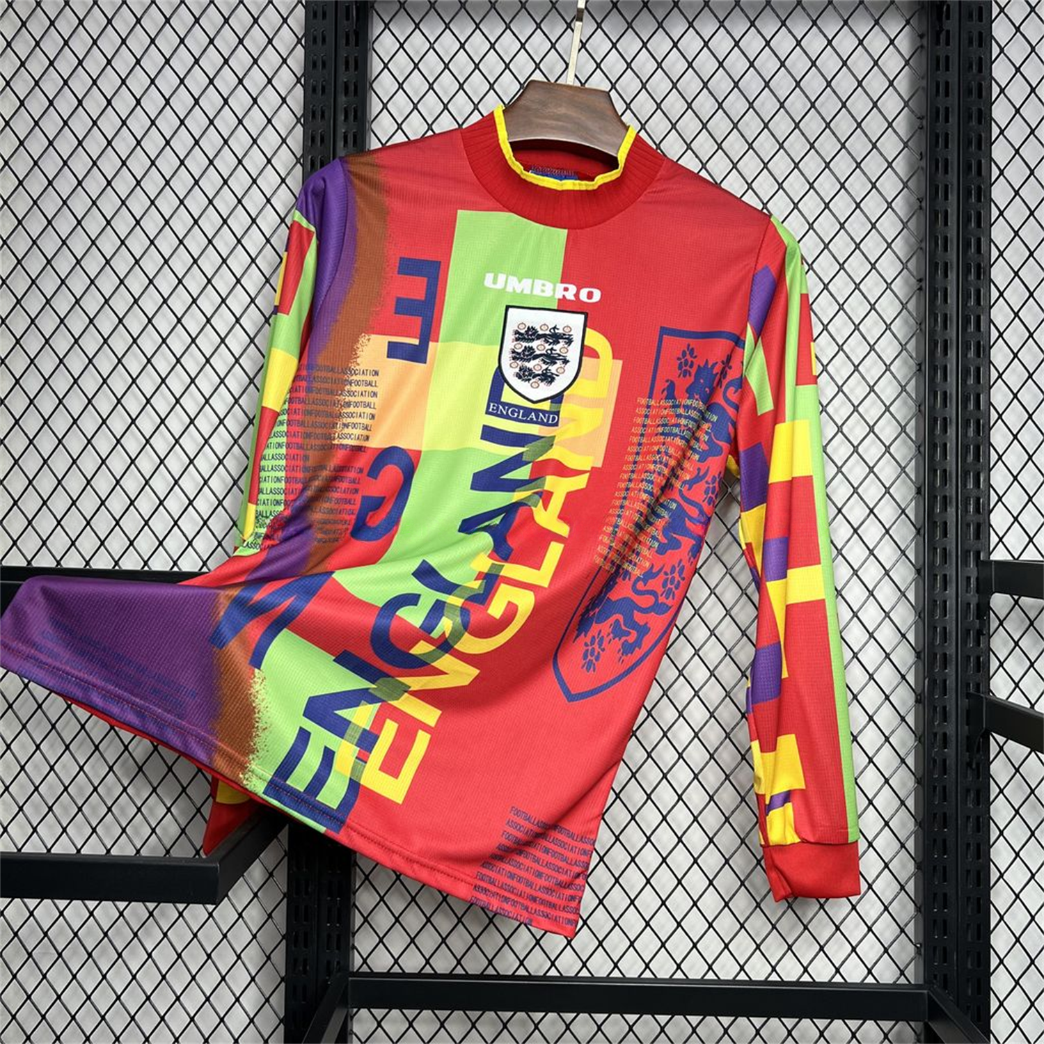 Retro England 1996 Red Goalkeeper Long Sleeve Jersey - ManixJersey