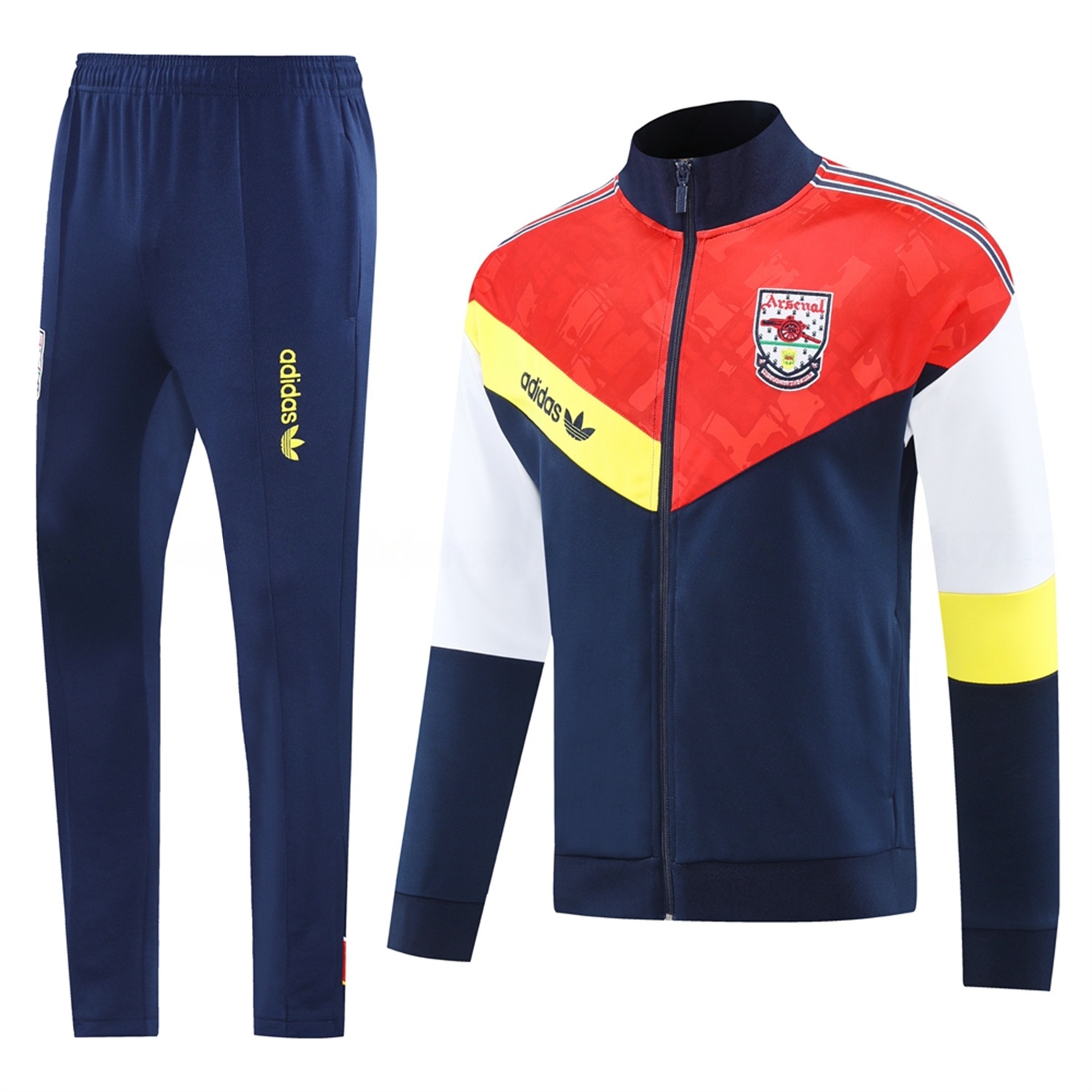 Arsenal 25-26 Jacket Training Tracksuit - Red Blue Throwback Jackets & Blue Pants - ManixJersey