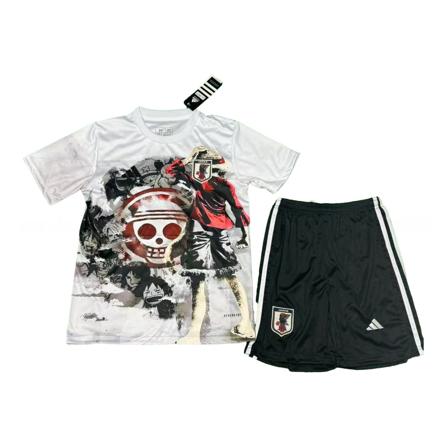 Japan 25-26 Luffy And Skull White Special Kids Kit - ManixJersey